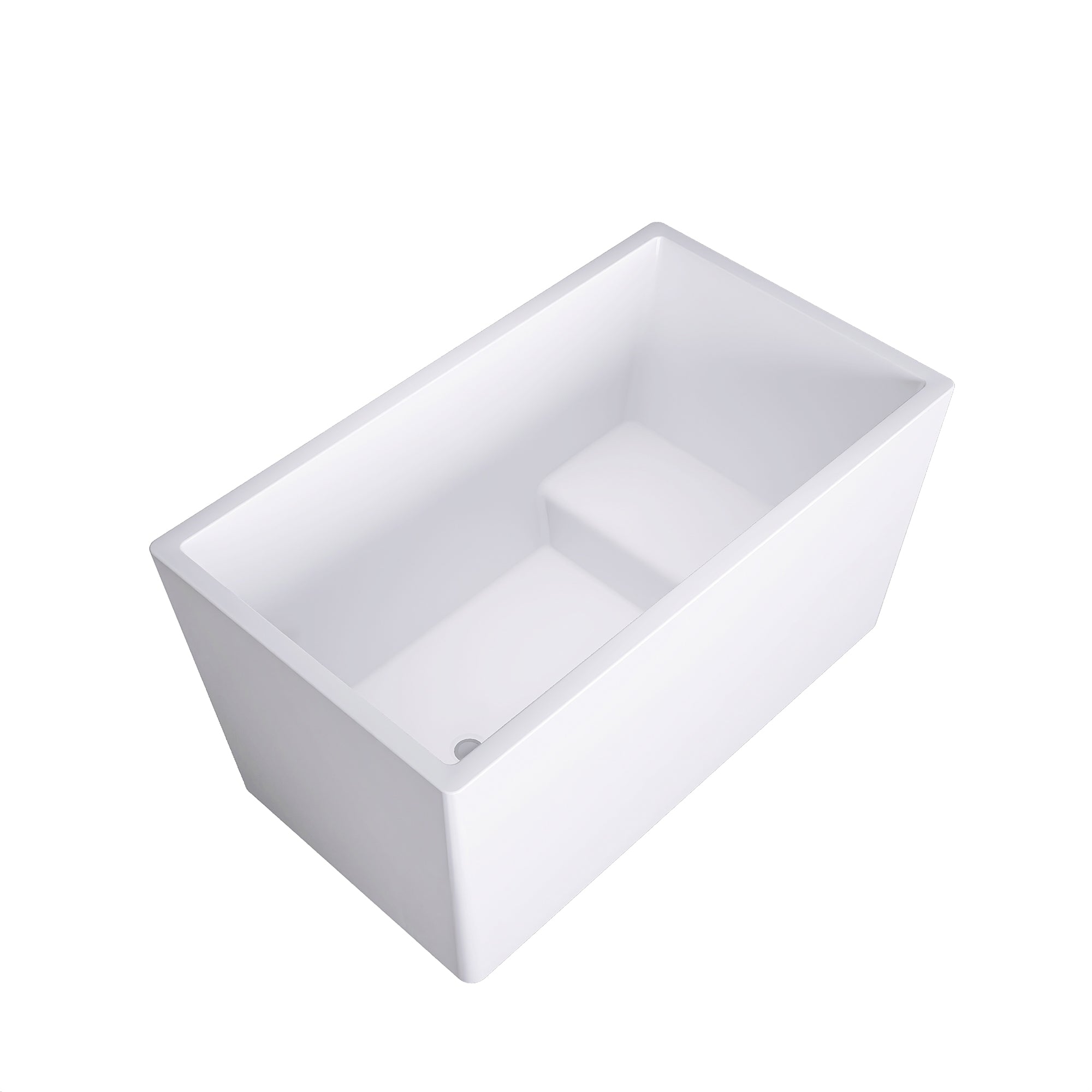 47 in. Acrylic Freestanding Non-Whirlpool Bathtub in White with Seat