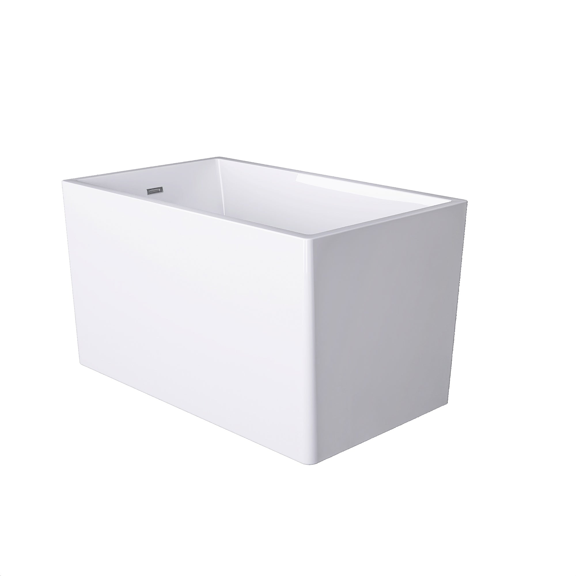 47 in. Acrylic Freestanding Non-Whirlpool Bathtub in White with Seat