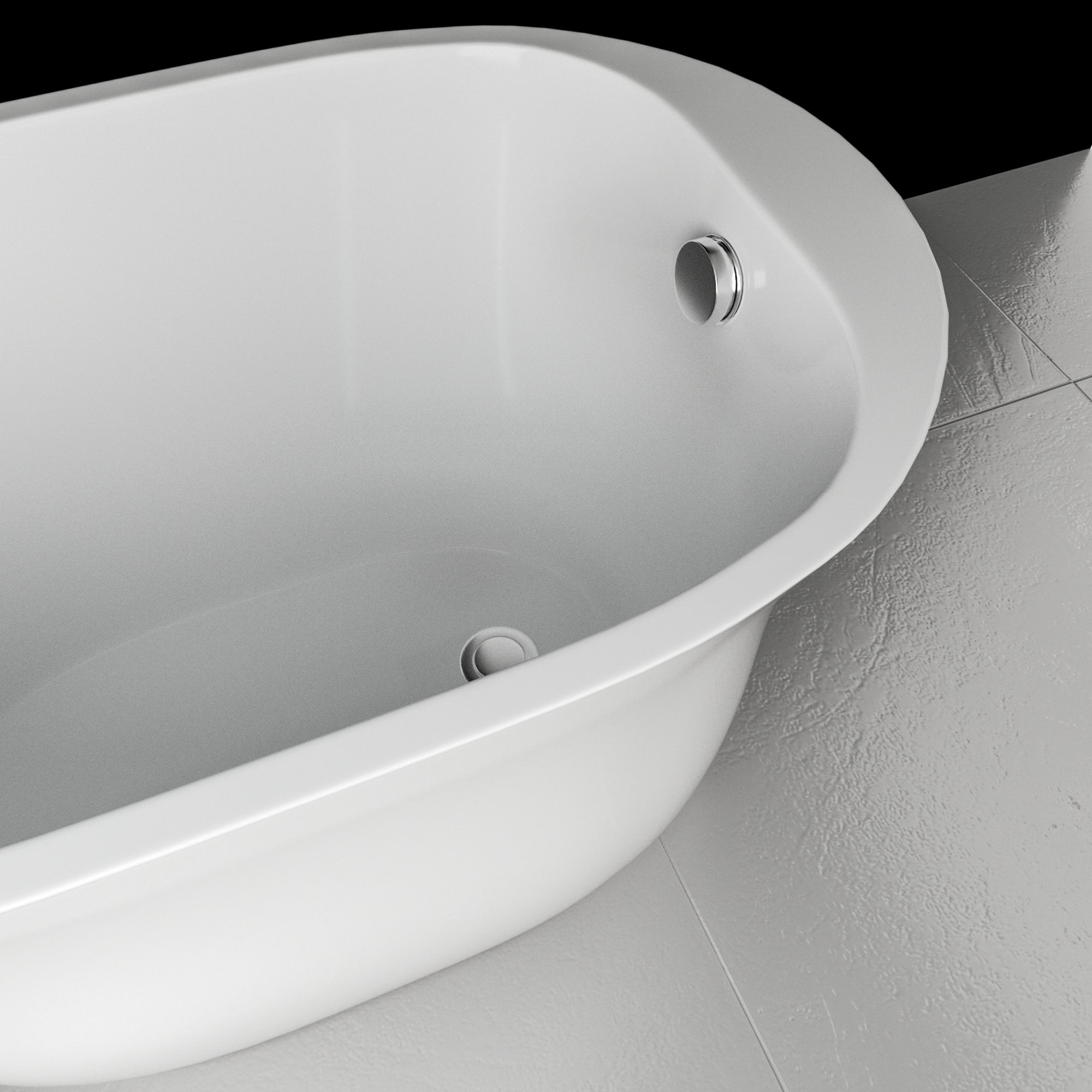 47 in. Acrylic Freestanding Non-Whirlpool Bathtub in White
