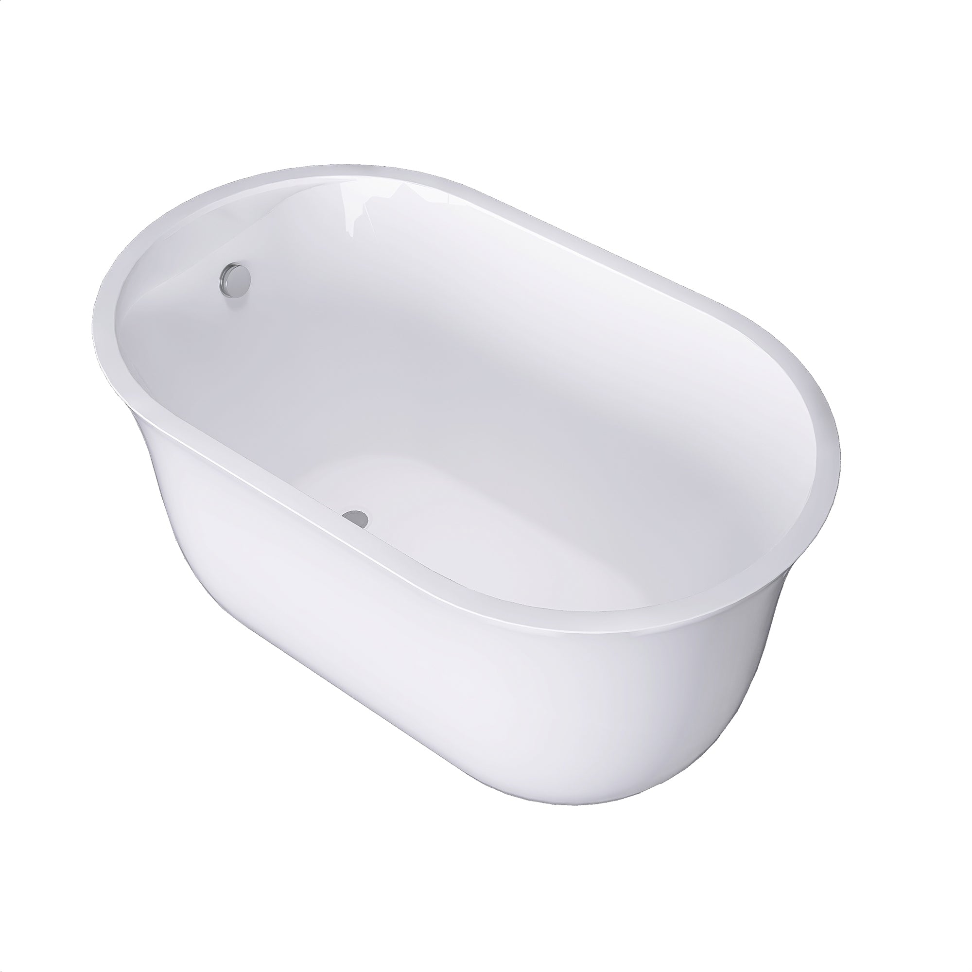 47 in. Acrylic Freestanding Non-Whirlpool Bathtub in White