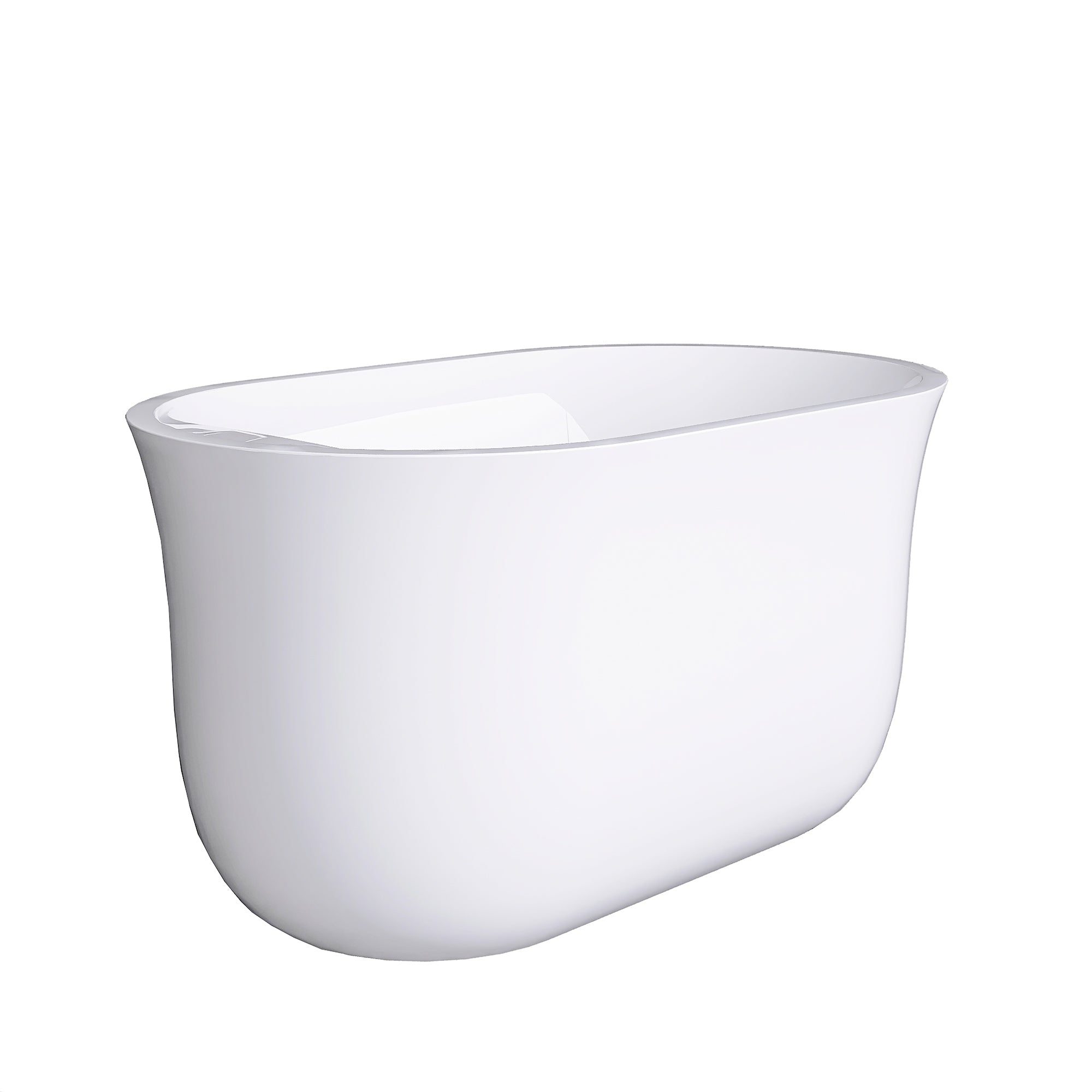 47 in. Acrylic Freestanding Non-Whirlpool Bathtub in White