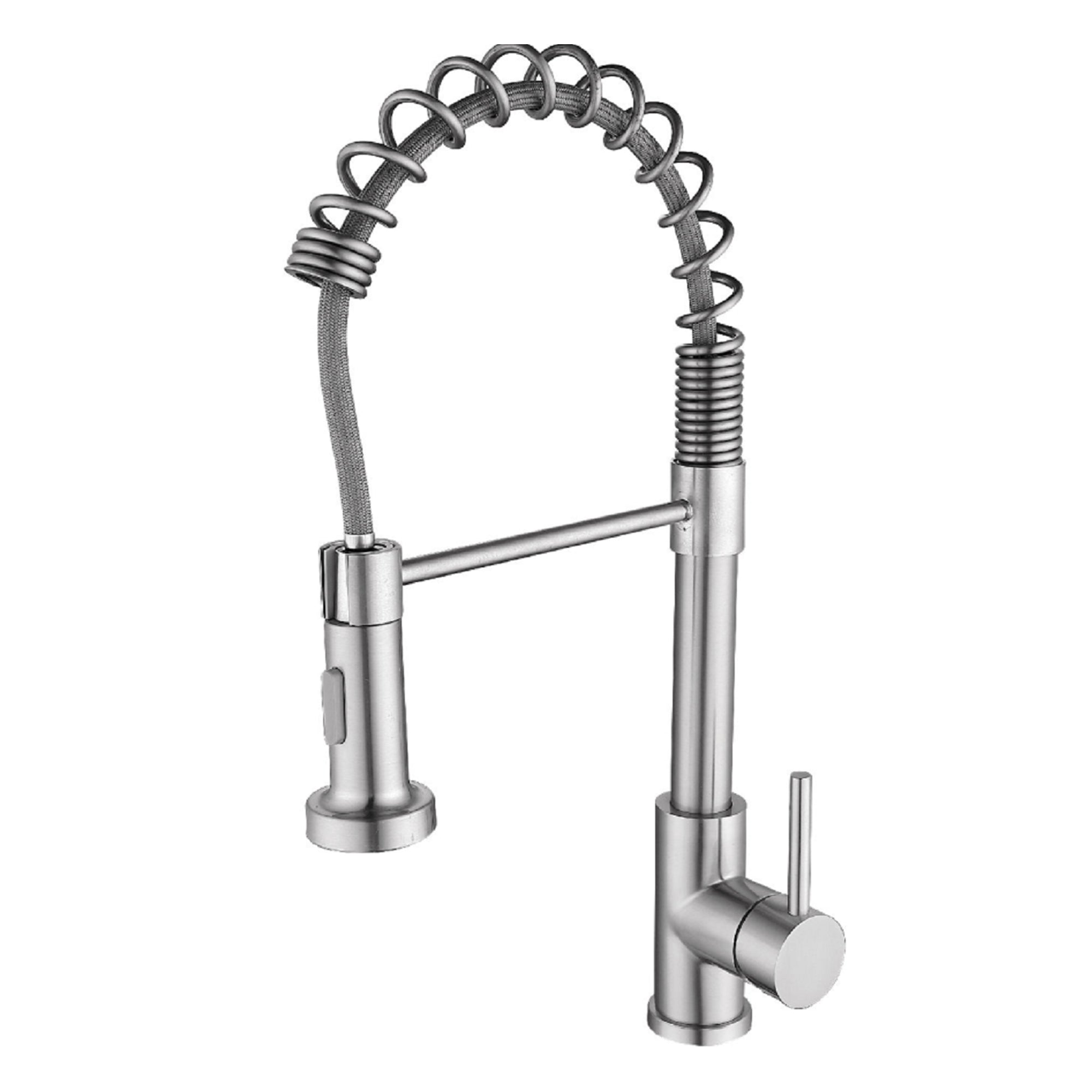 Single Handle Deck Mounted Spring Neck Pull Down Kitchen Faucet