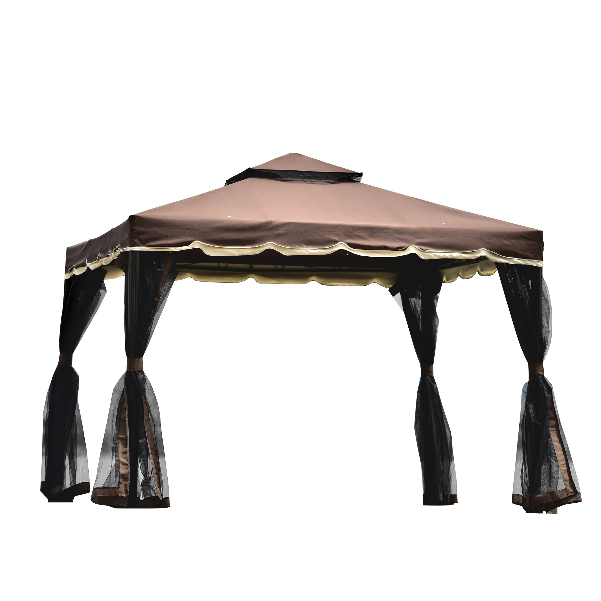 10' X 10' Iron Frame Outdoor Patio Gazebo with Vented Dome Top