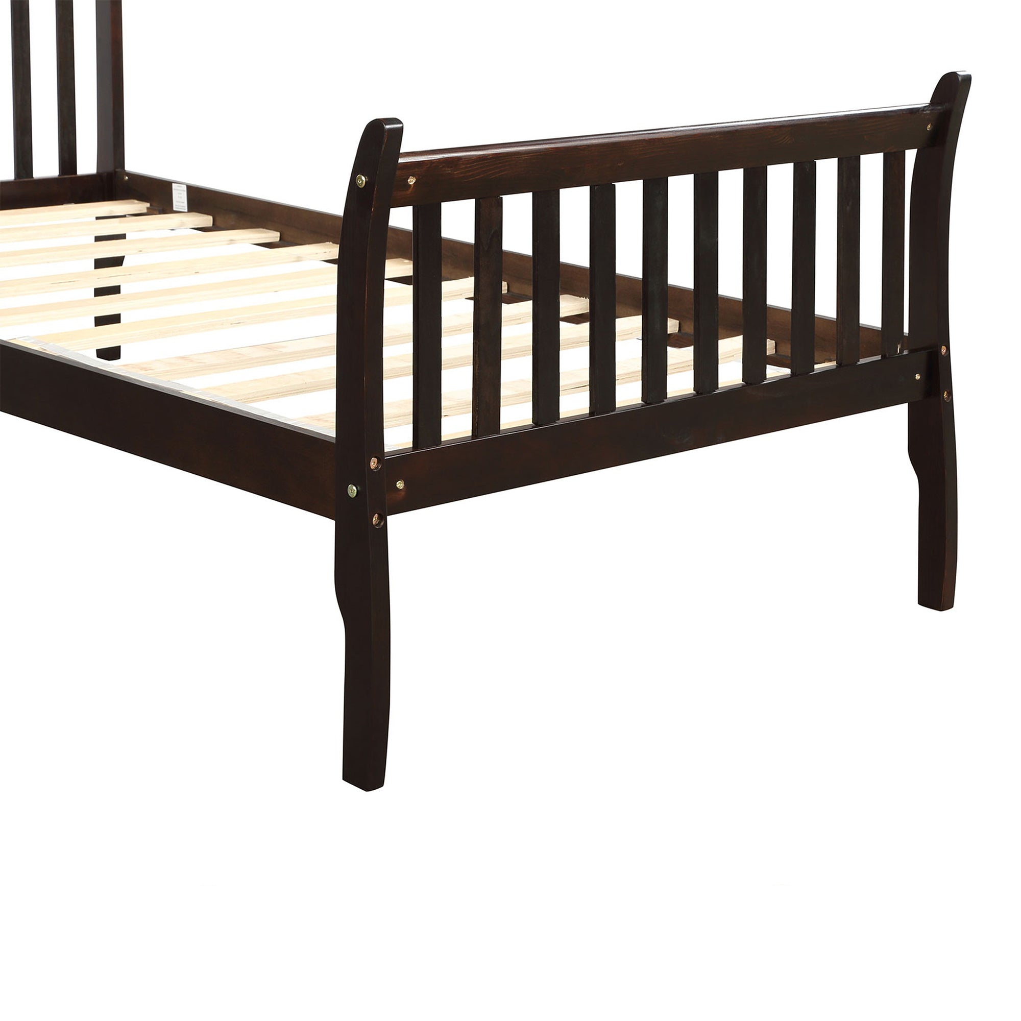 Twin Wood Frame Platform Bed with Headboard