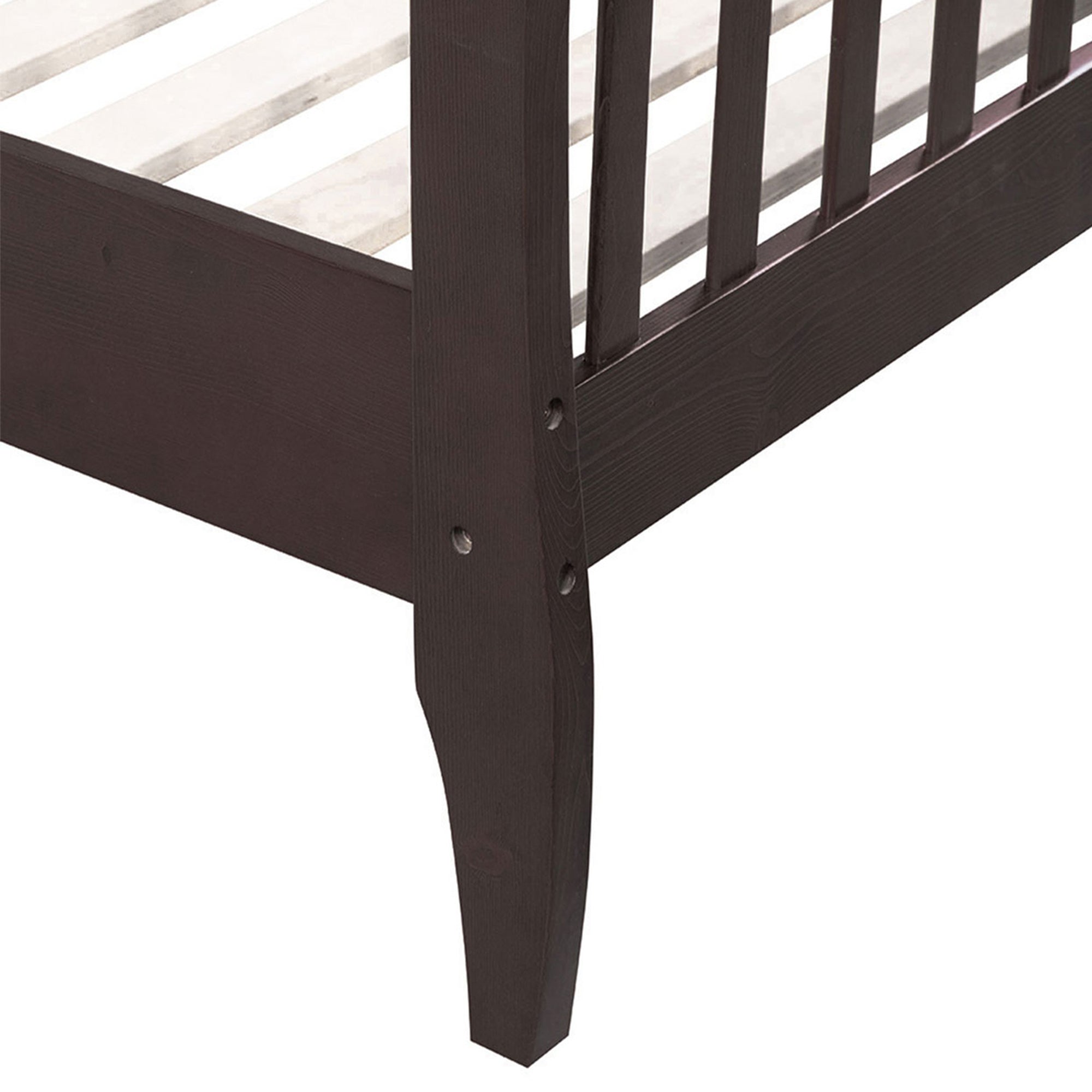 Twin Wood Frame Platform Bed with Headboard