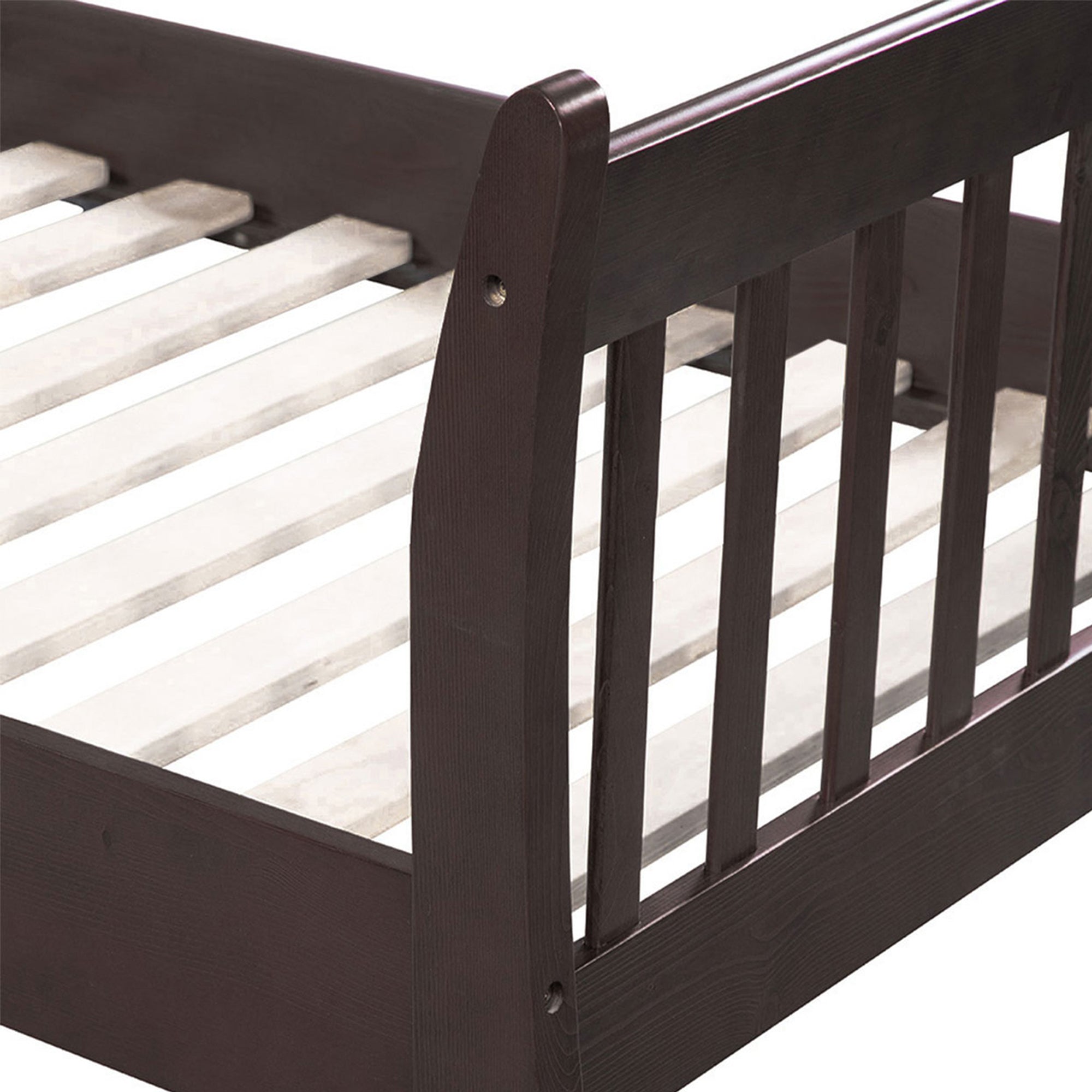 Twin Wood Frame Platform Bed with Headboard