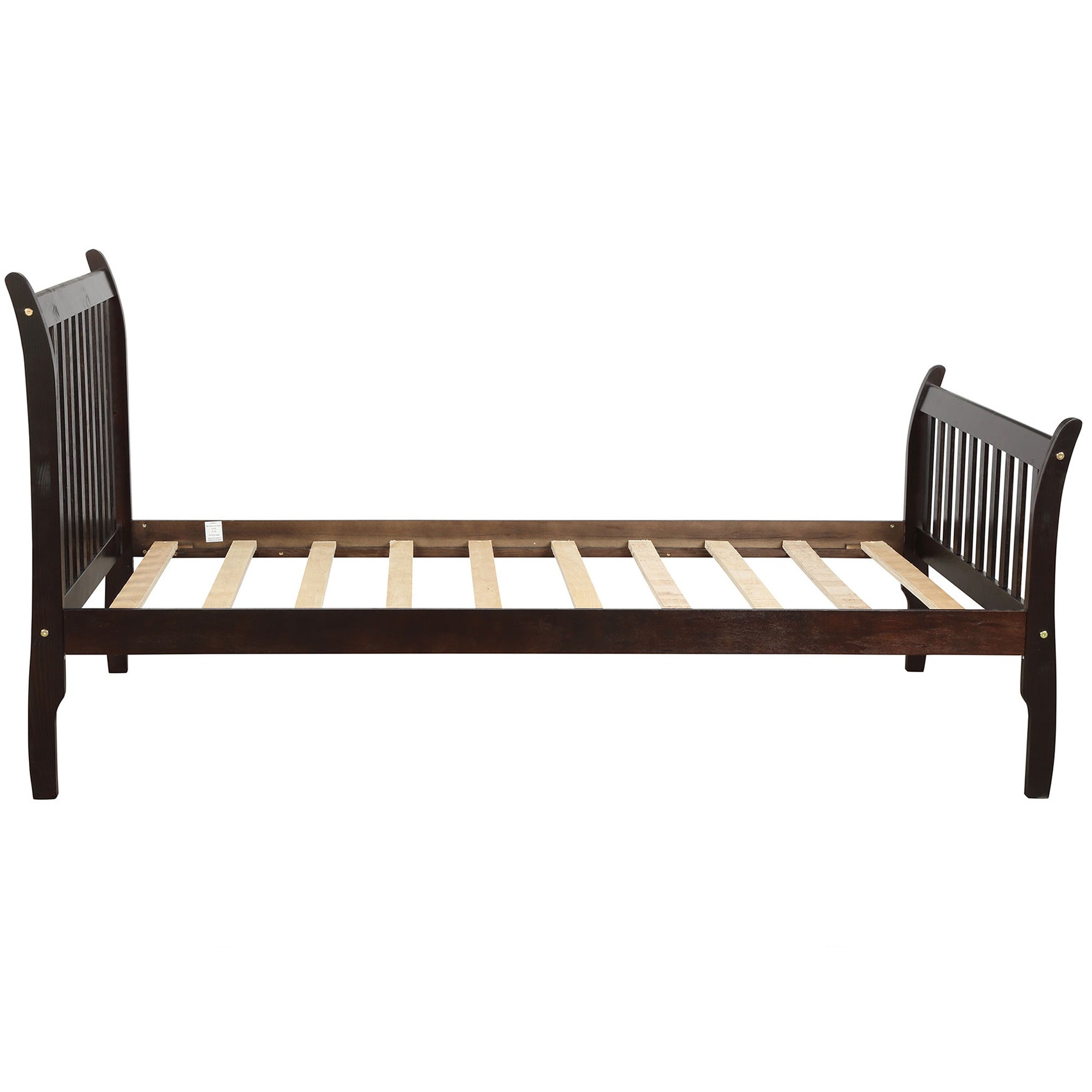 Twin Wood Frame Platform Bed with Headboard