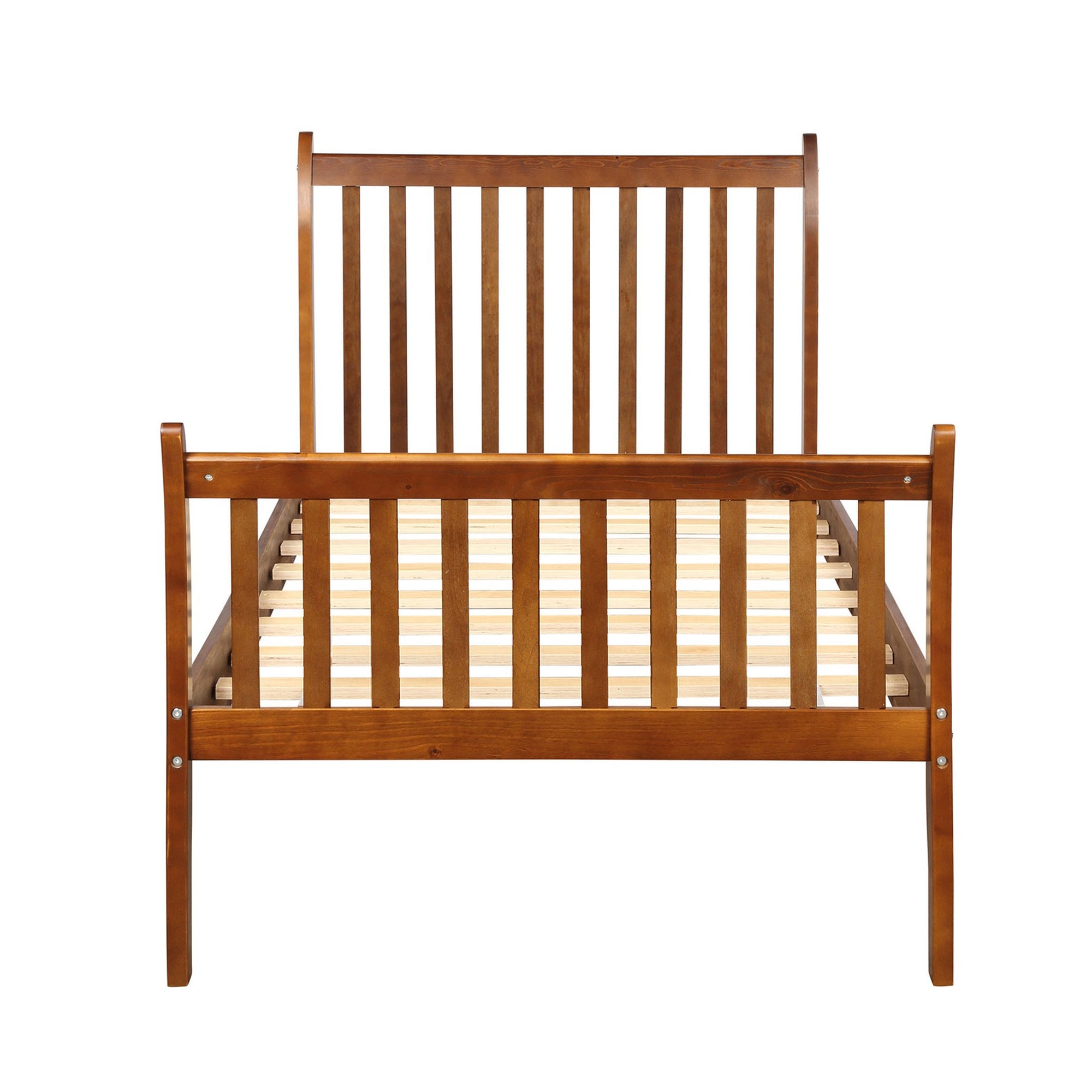 Twin Wood Frame Platform Bed with Headboard