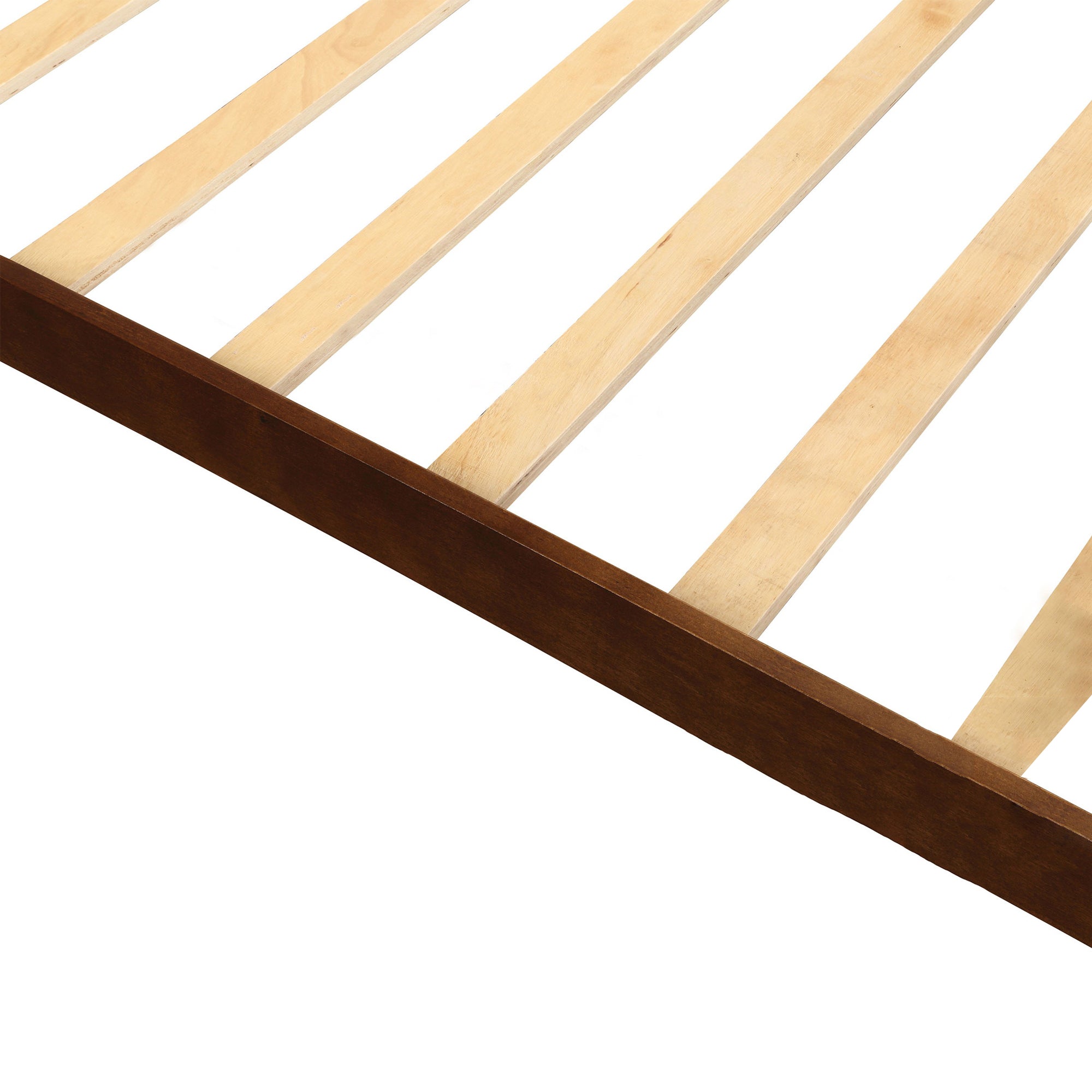 Twin Wood Frame Platform Bed with Headboard