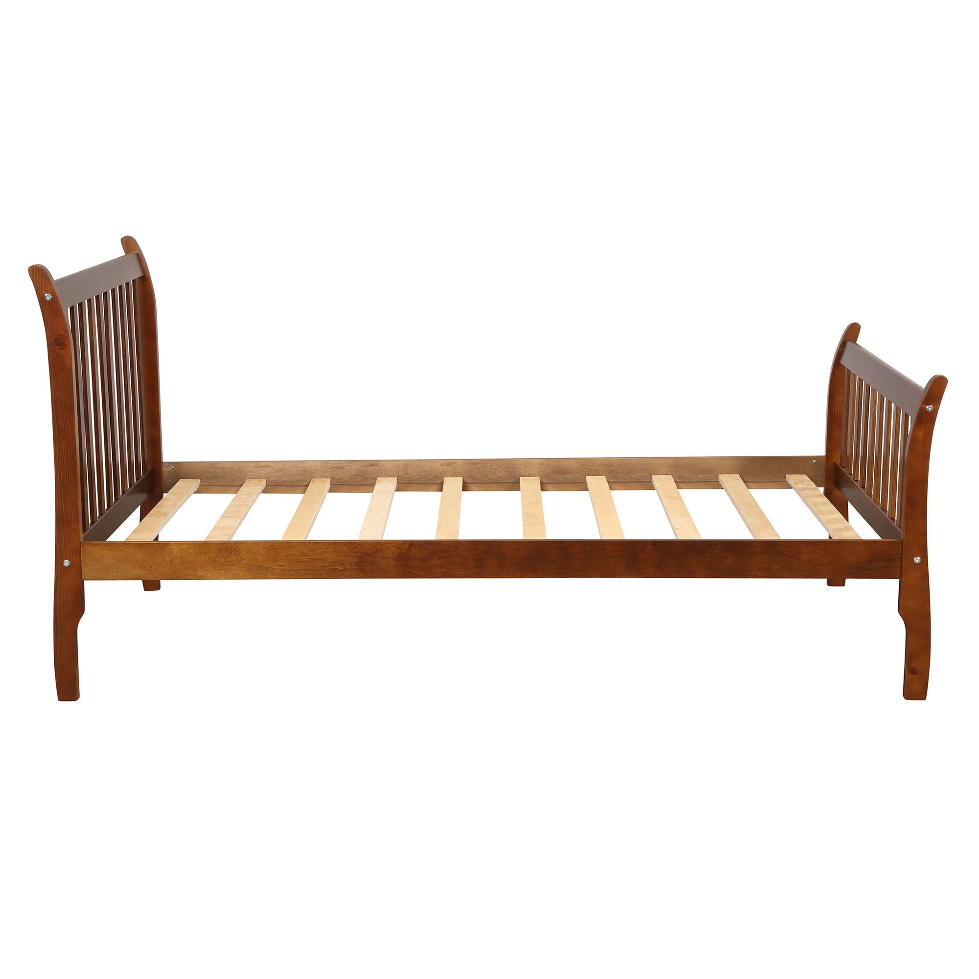 Twin Wood Frame Platform Bed with Headboard