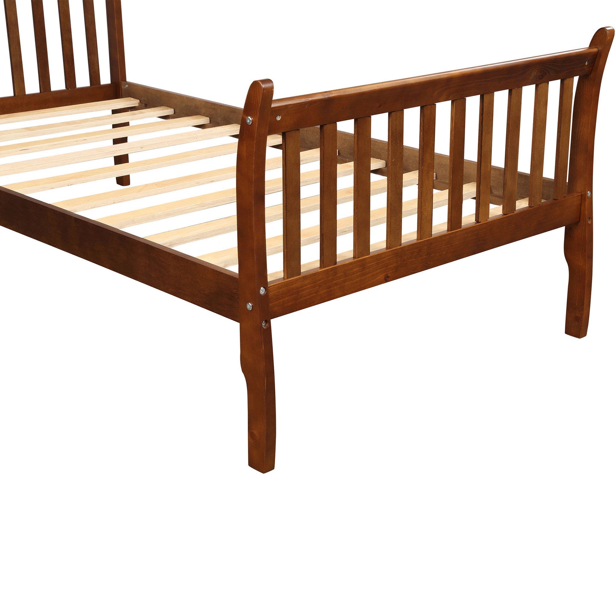 Twin Wood Frame Platform Bed with Headboard