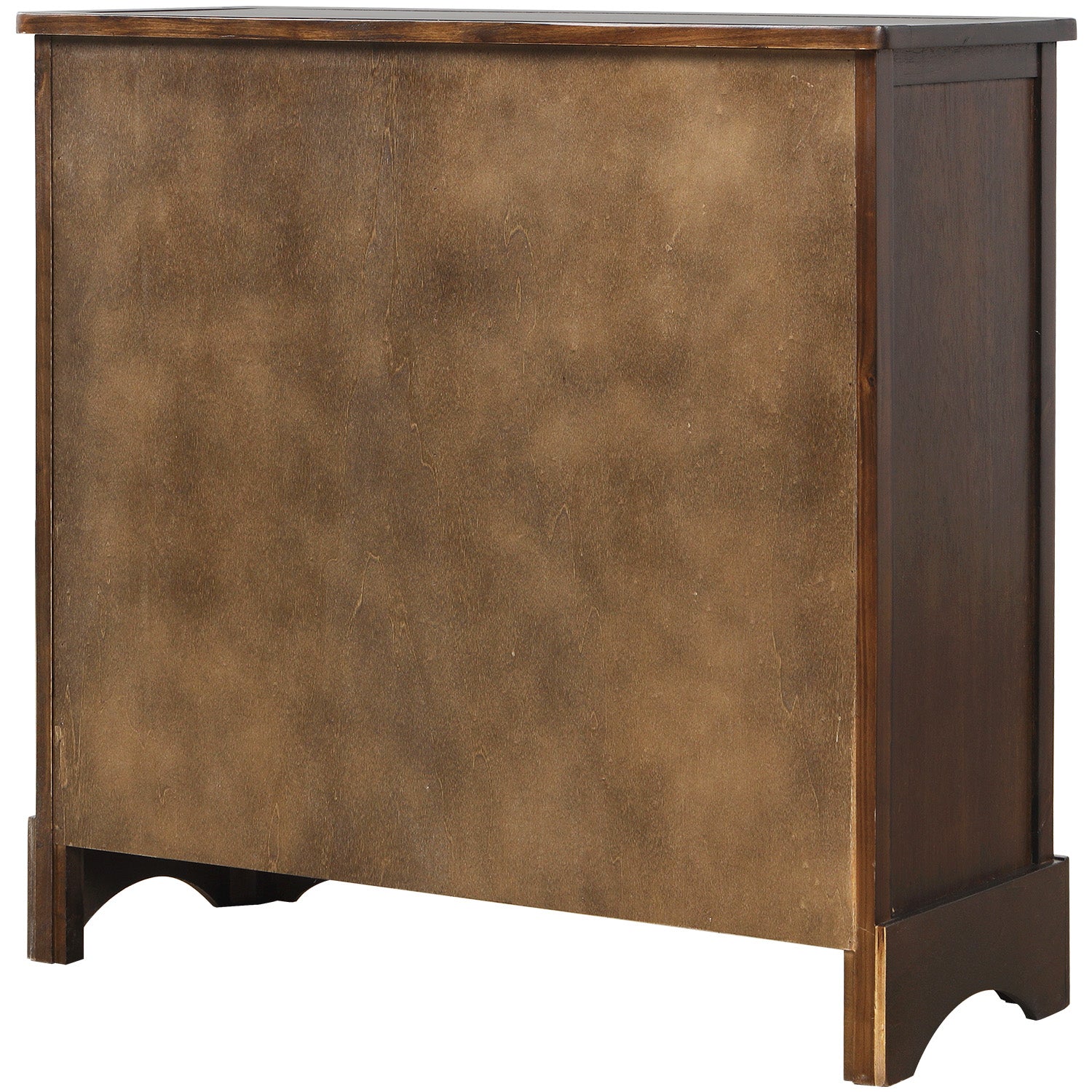 28'' Wood 2 Drawers Storage Cabinet with 4 Rattan Basket