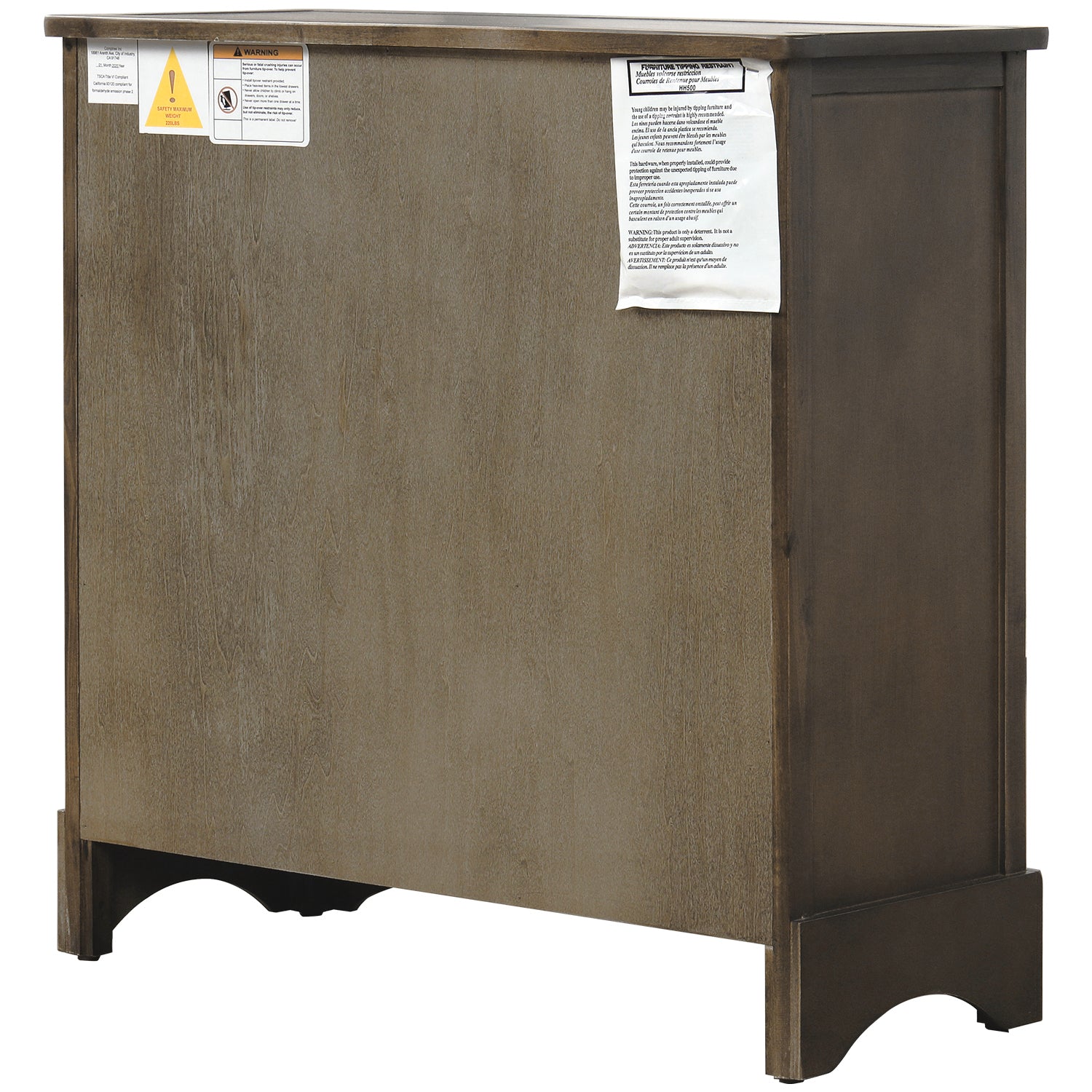28'' Wood 2 Drawers Storage Cabinet with 4 Rattan Basket