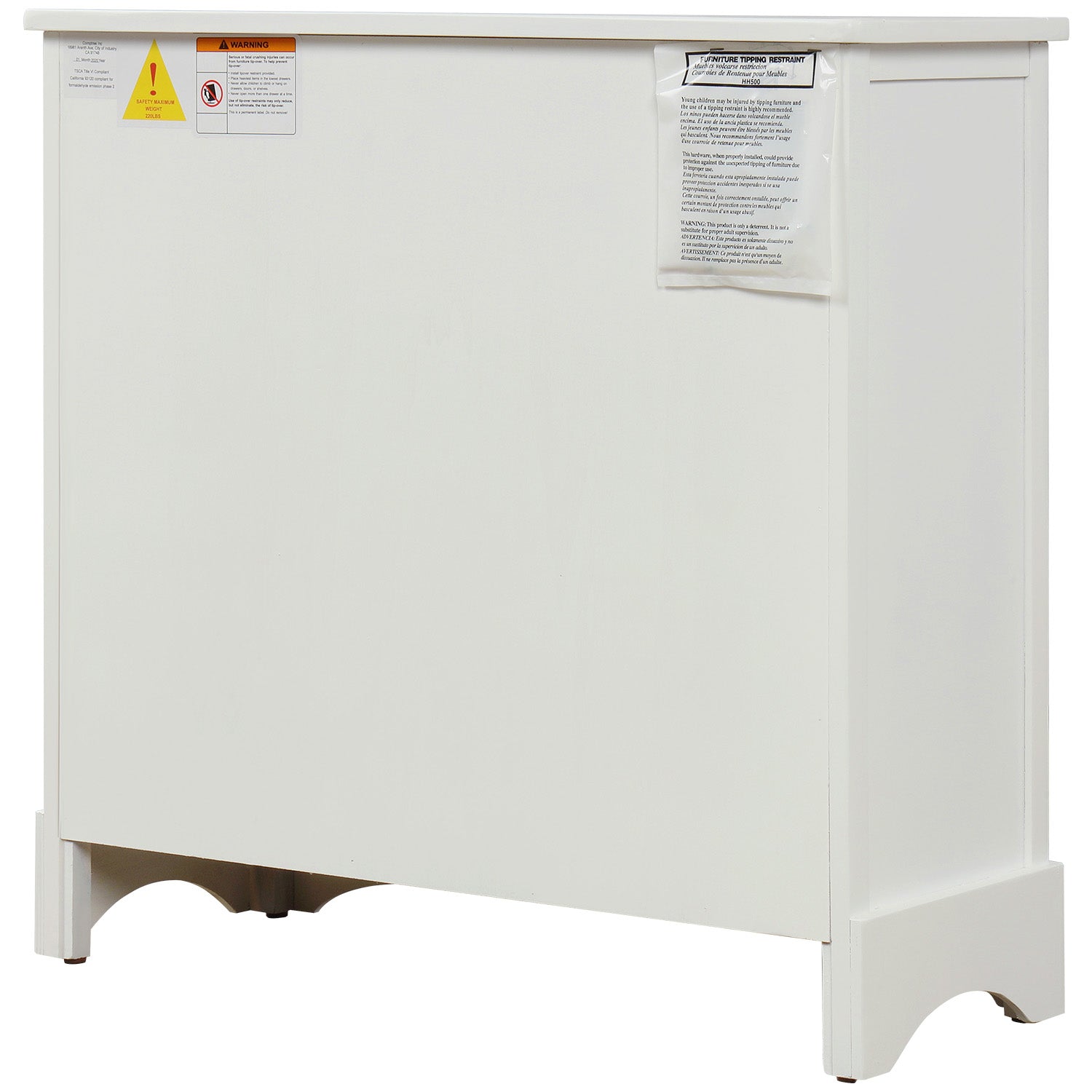 28'' Wood 2 Drawers Storage Cabinet with 4 Rattan Basket