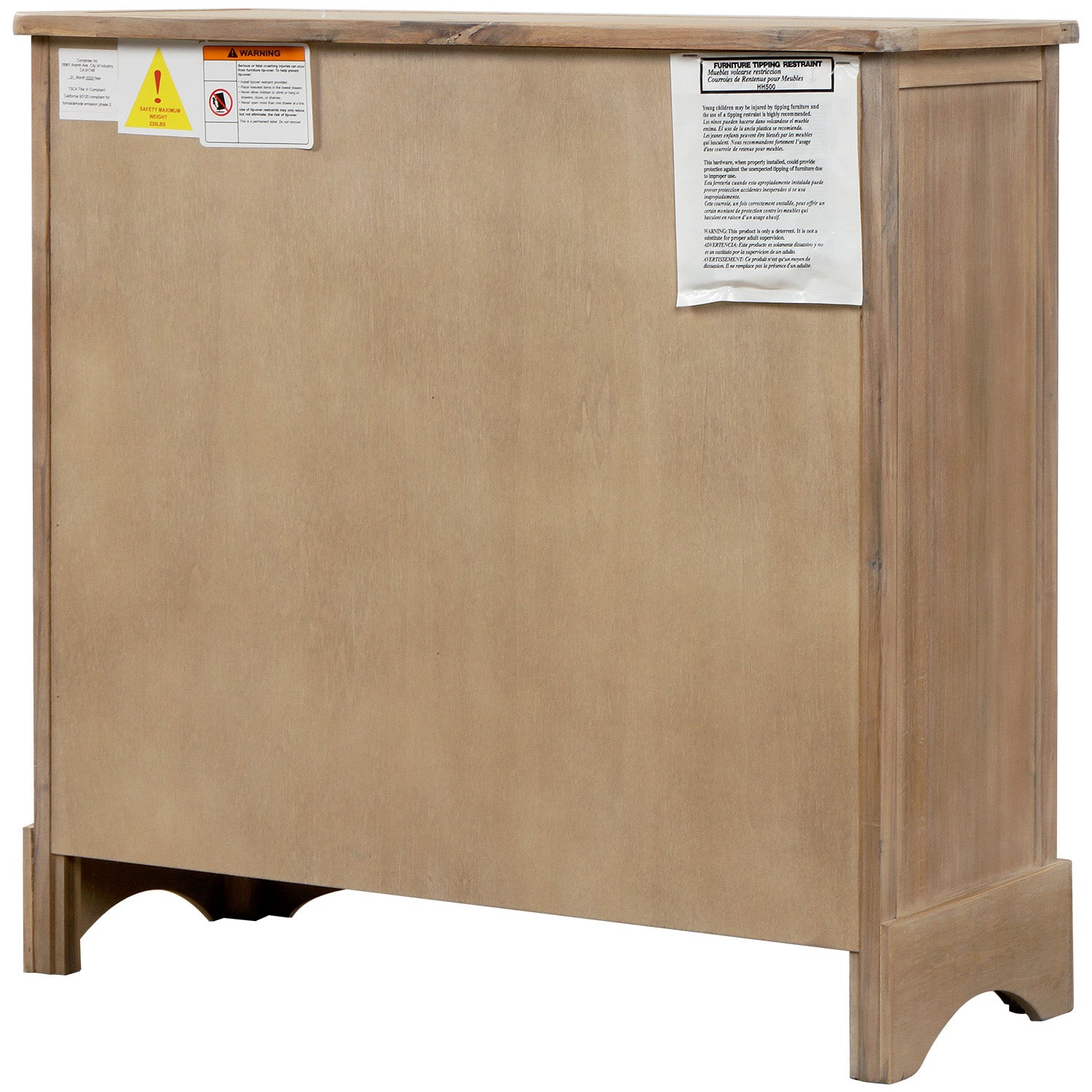28'' Wood 2 Drawers Storage Cabinet with 4 Rattan Basket