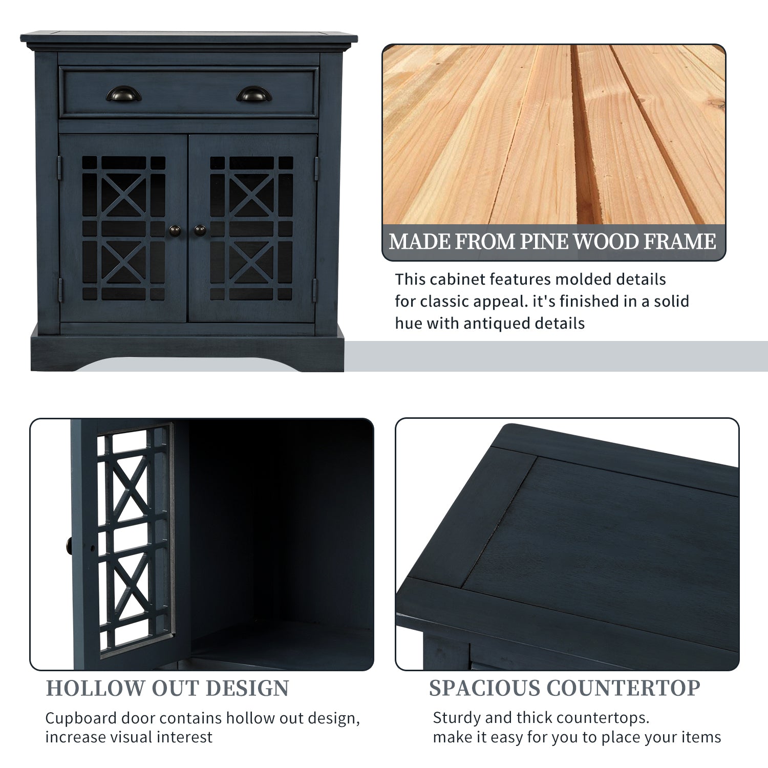 29'' Wood 2-door Storage Cabinet
