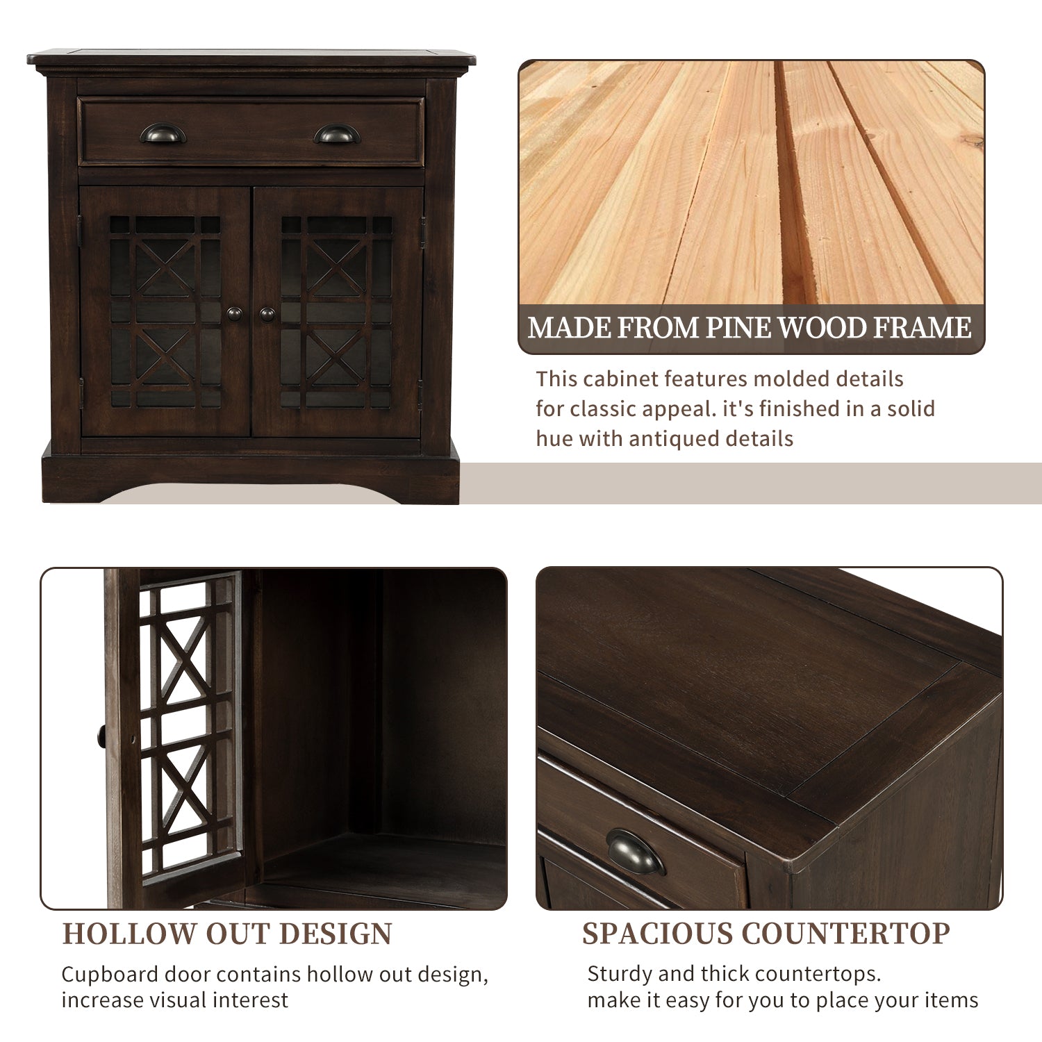 29'' Wood 2-door Storage Cabinet