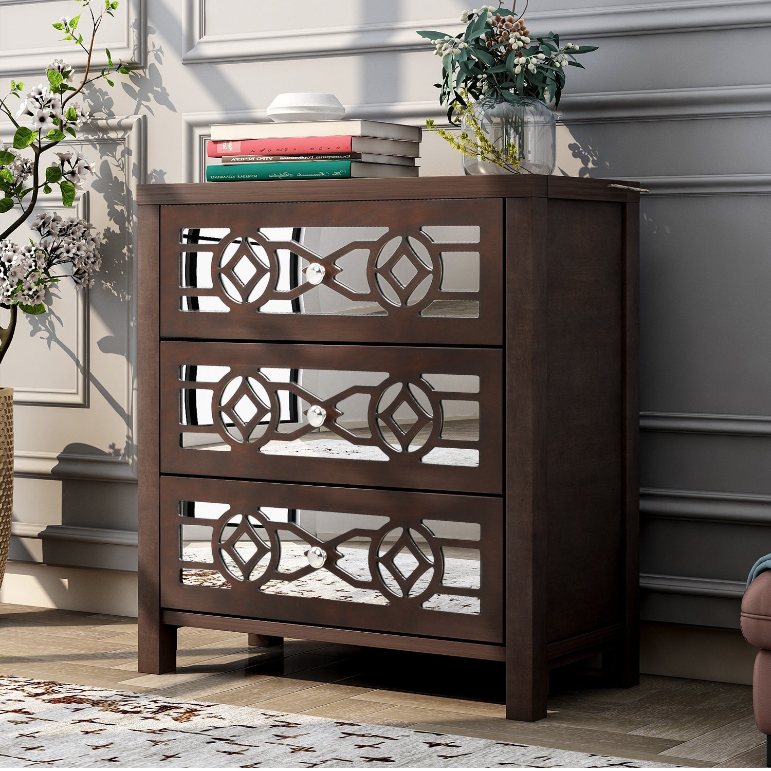 3-Drawer Wood Bachelor's Chest