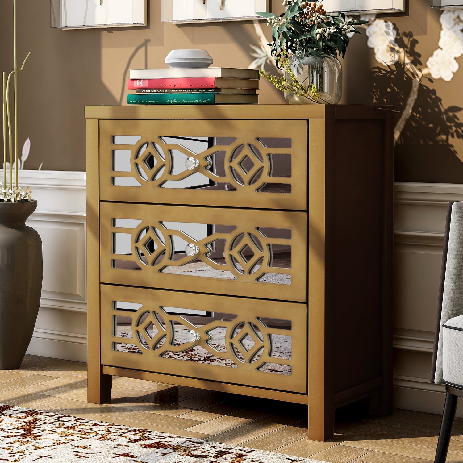 3-Drawer Wood Bachelor's Chest