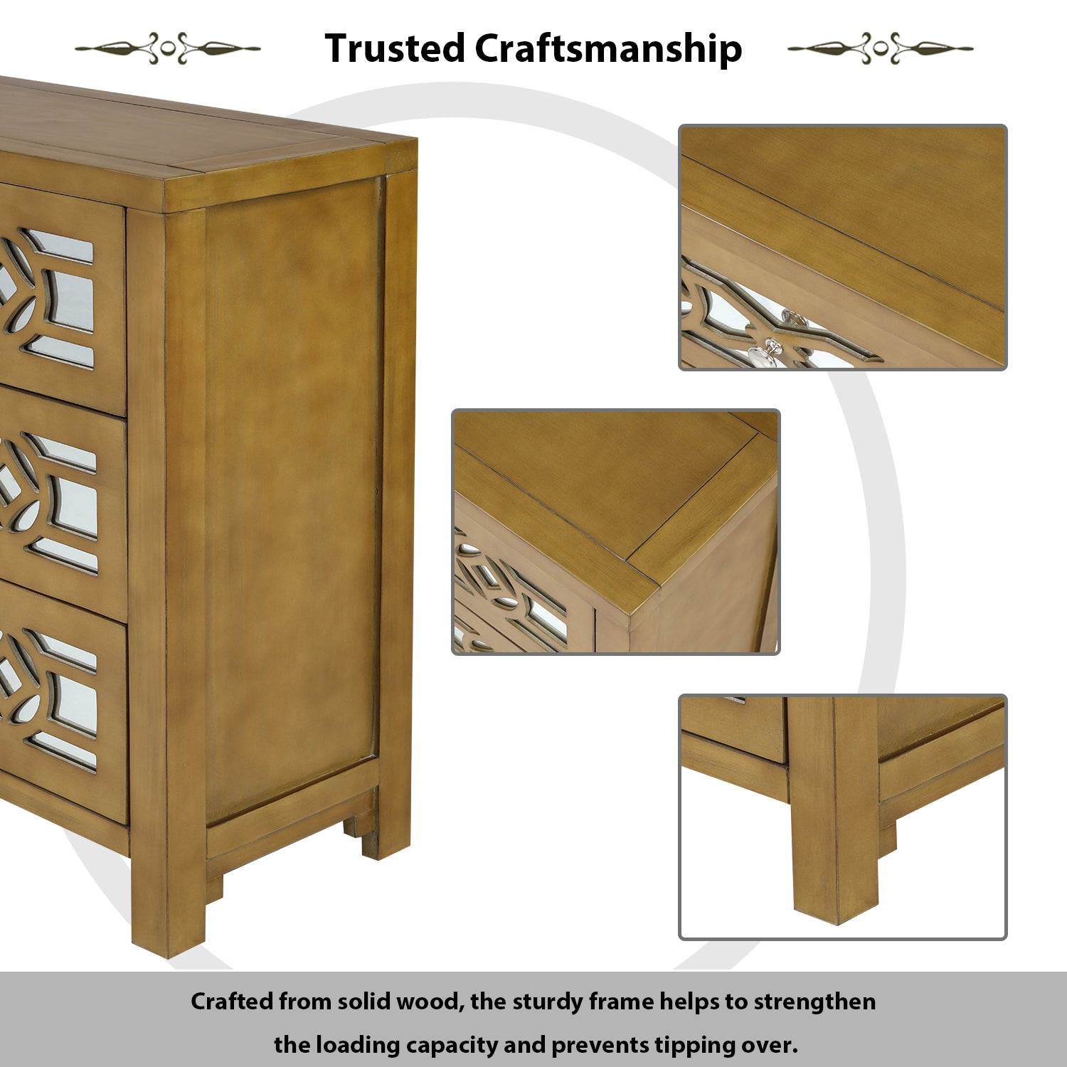 3-Drawer Wood Bachelor's Chest