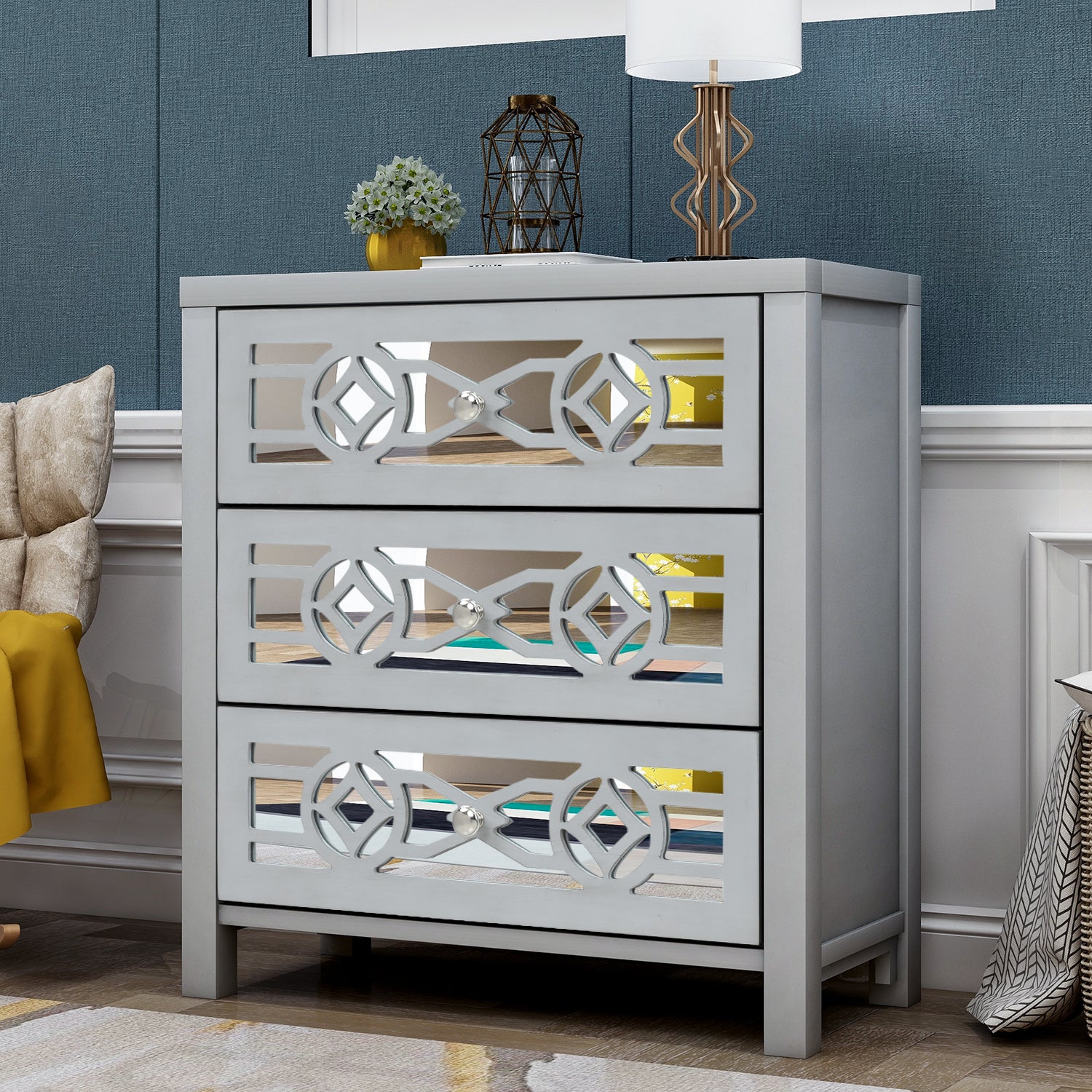 3-Drawer Wood Bachelor's Chest