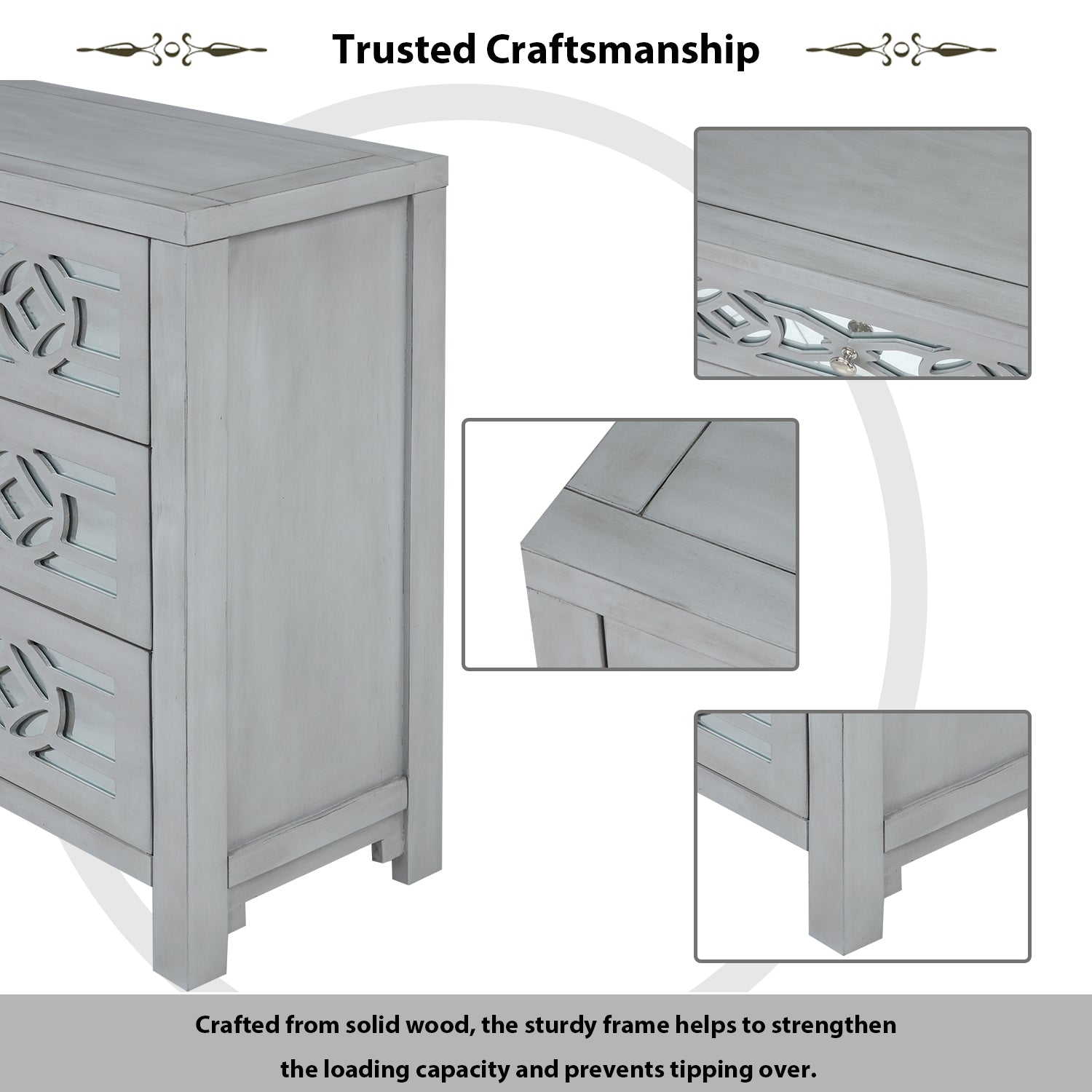 3-Drawer Wood Bachelor's Chest