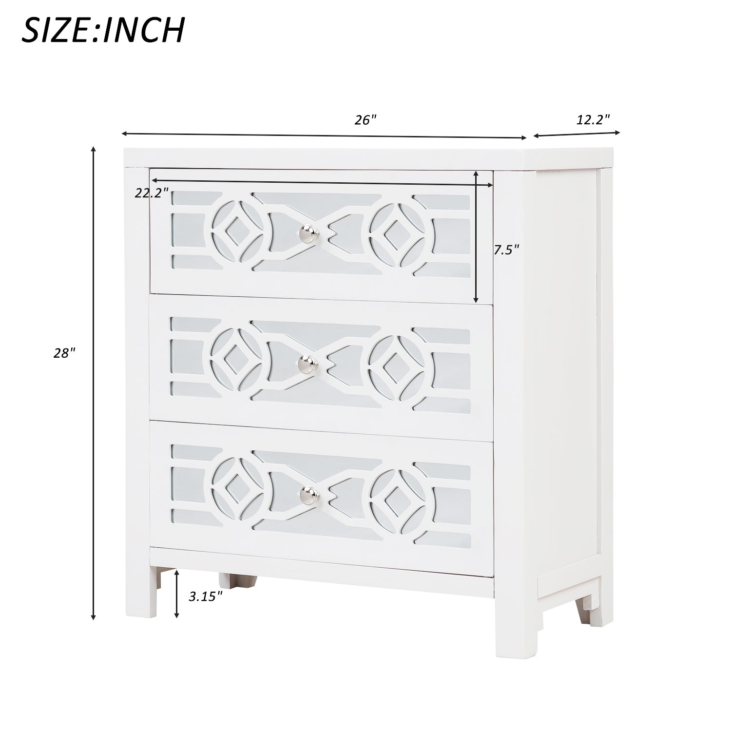 3-Drawer Wood Bachelor's Chest
