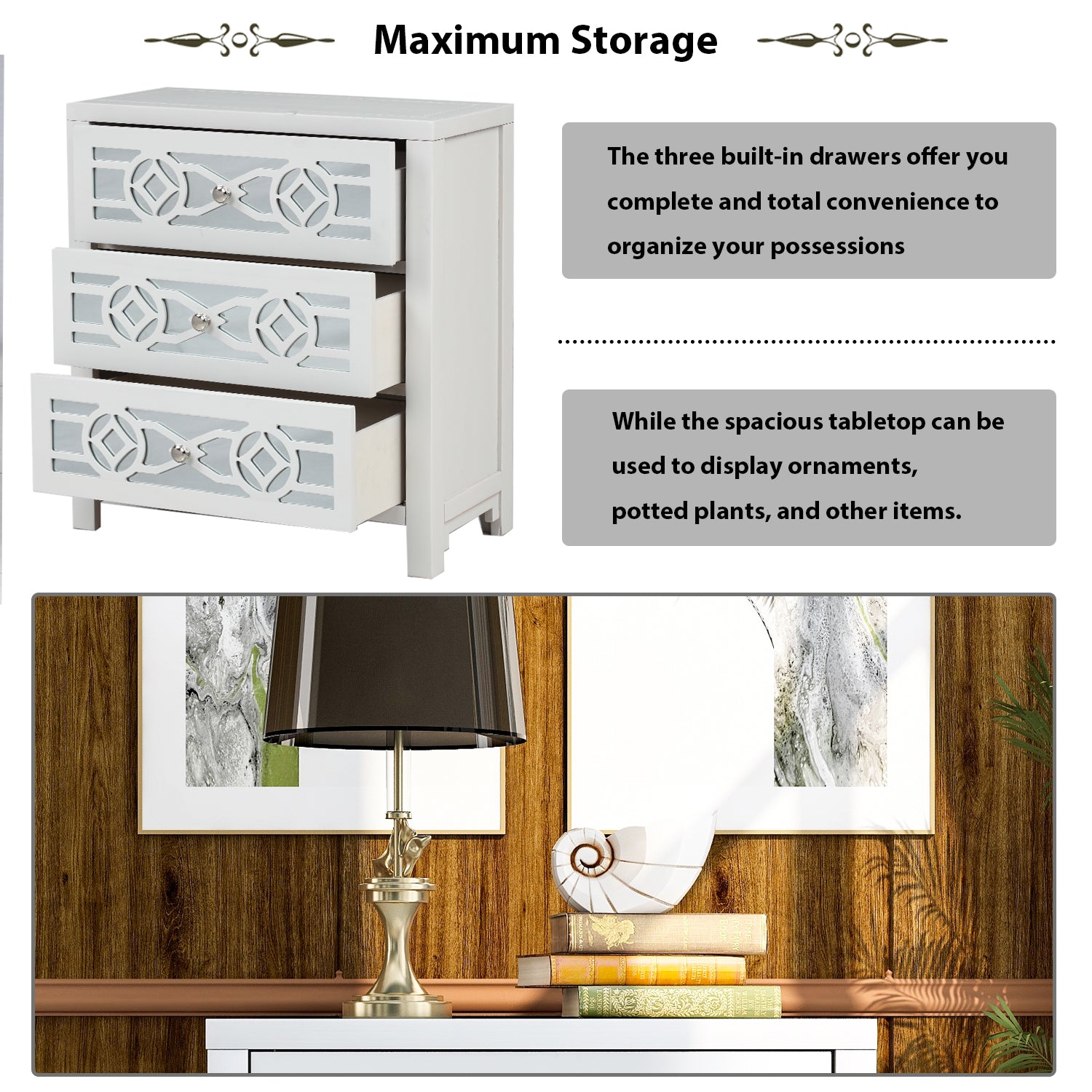 3-Drawer Wood Bachelor's Chest