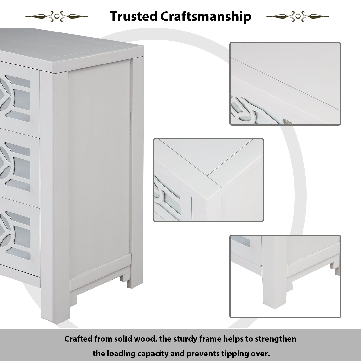 3-Drawer Wood Bachelor's Chest