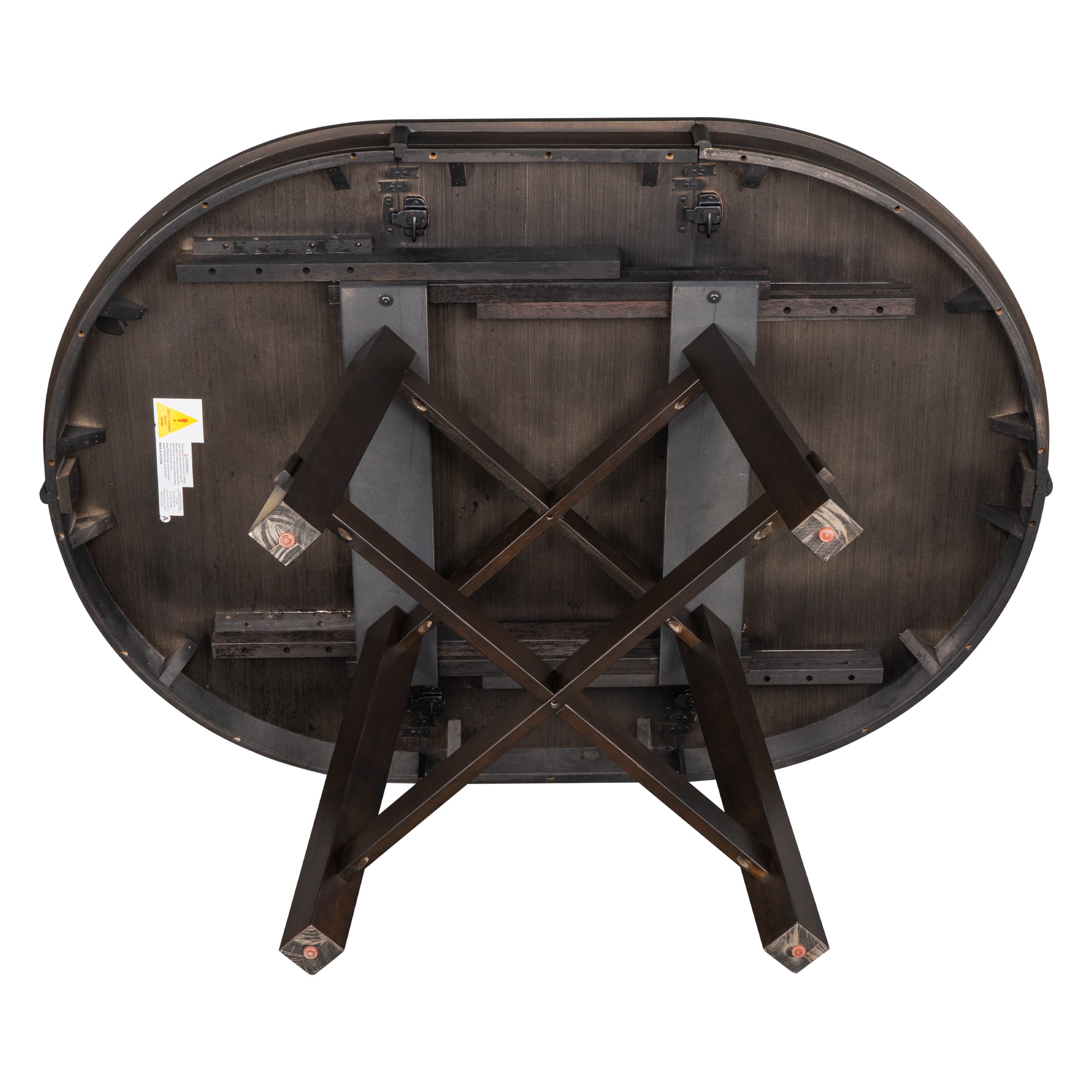 5-Piece Farmhouse Wood Round Extendable Dining Table Set and 4 Upholstered Dining Chairs