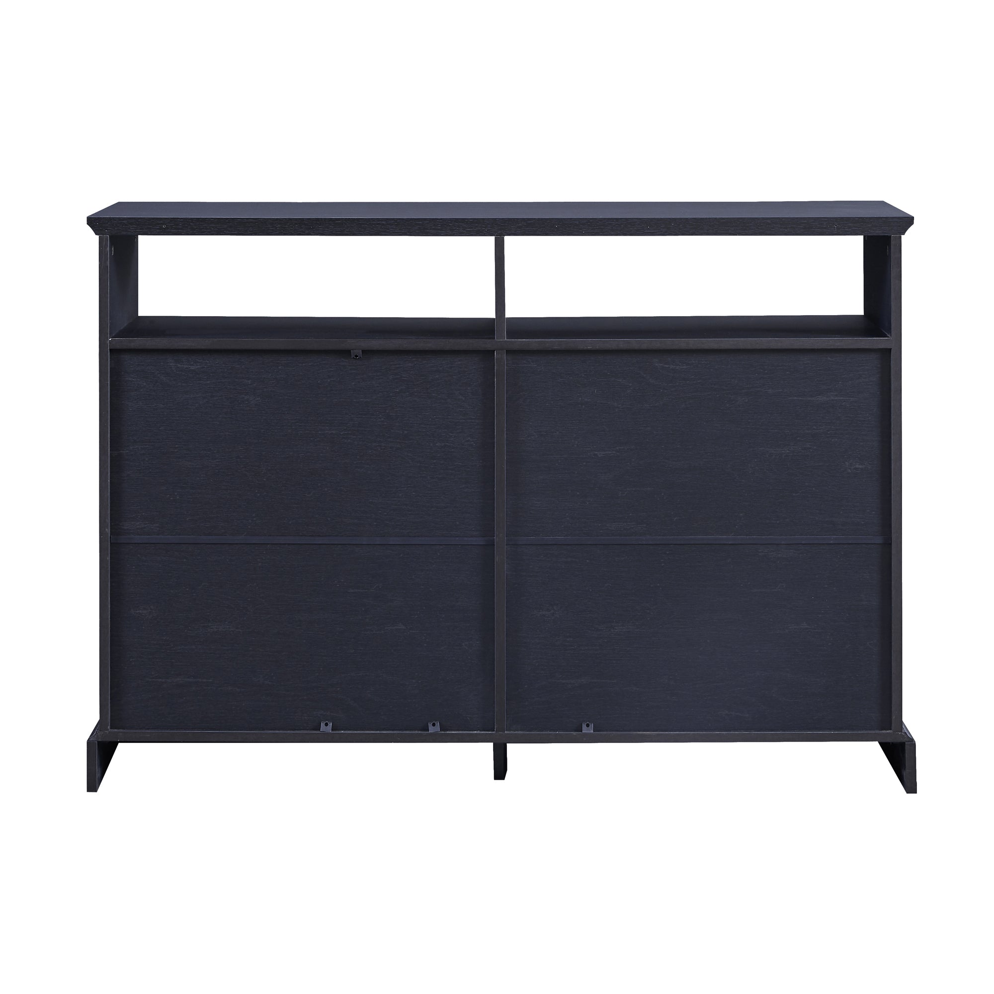 47-inch Wood Sideboard with Glass Sliding Doors and Adjustable Shelves