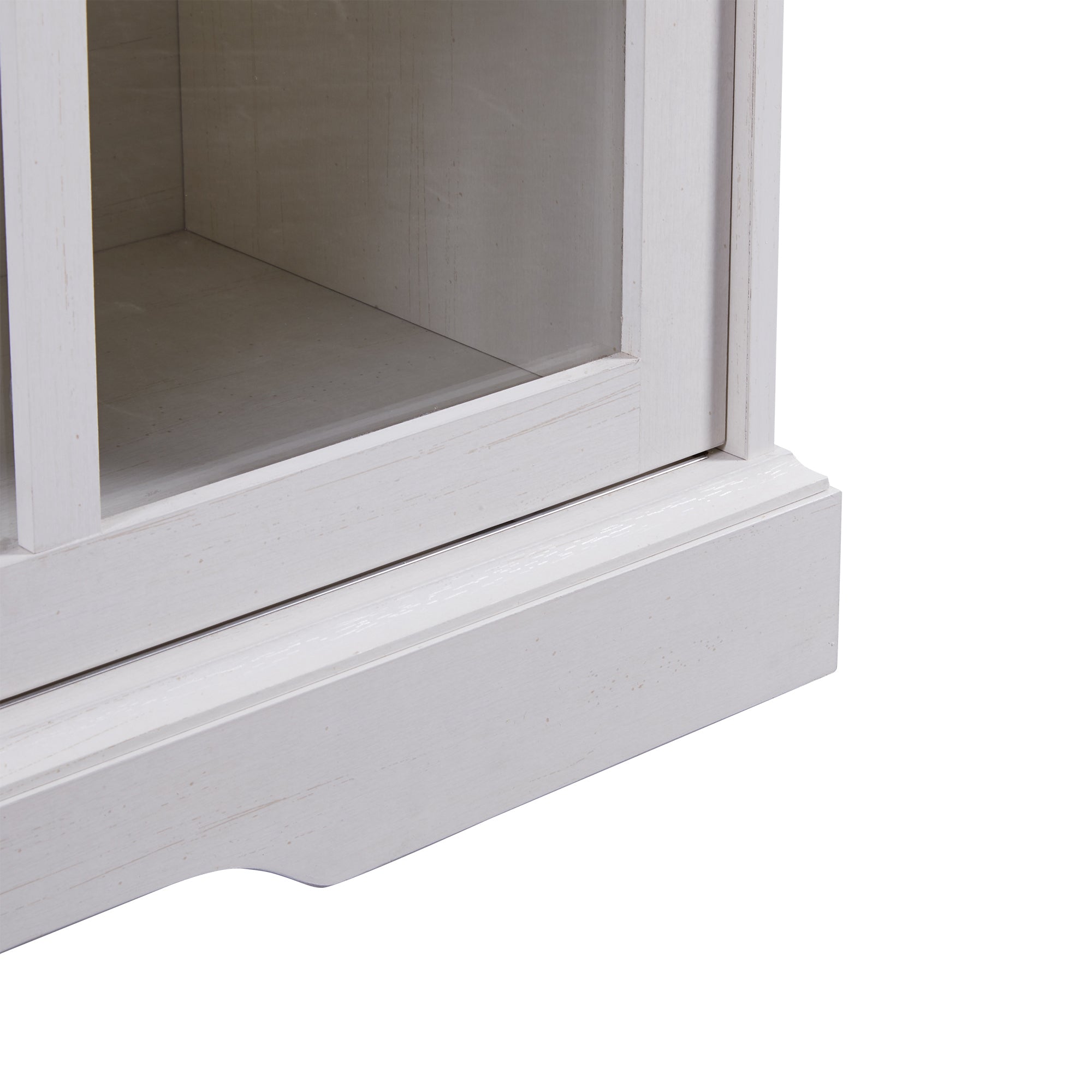 47-inch Wood Sideboard with Glass Sliding Doors and Adjustable Shelves