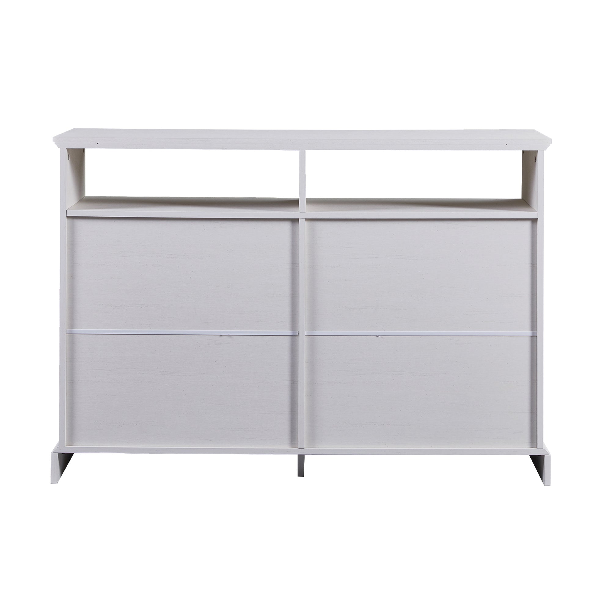 47-inch Wood Sideboard with Glass Sliding Doors and Adjustable Shelves