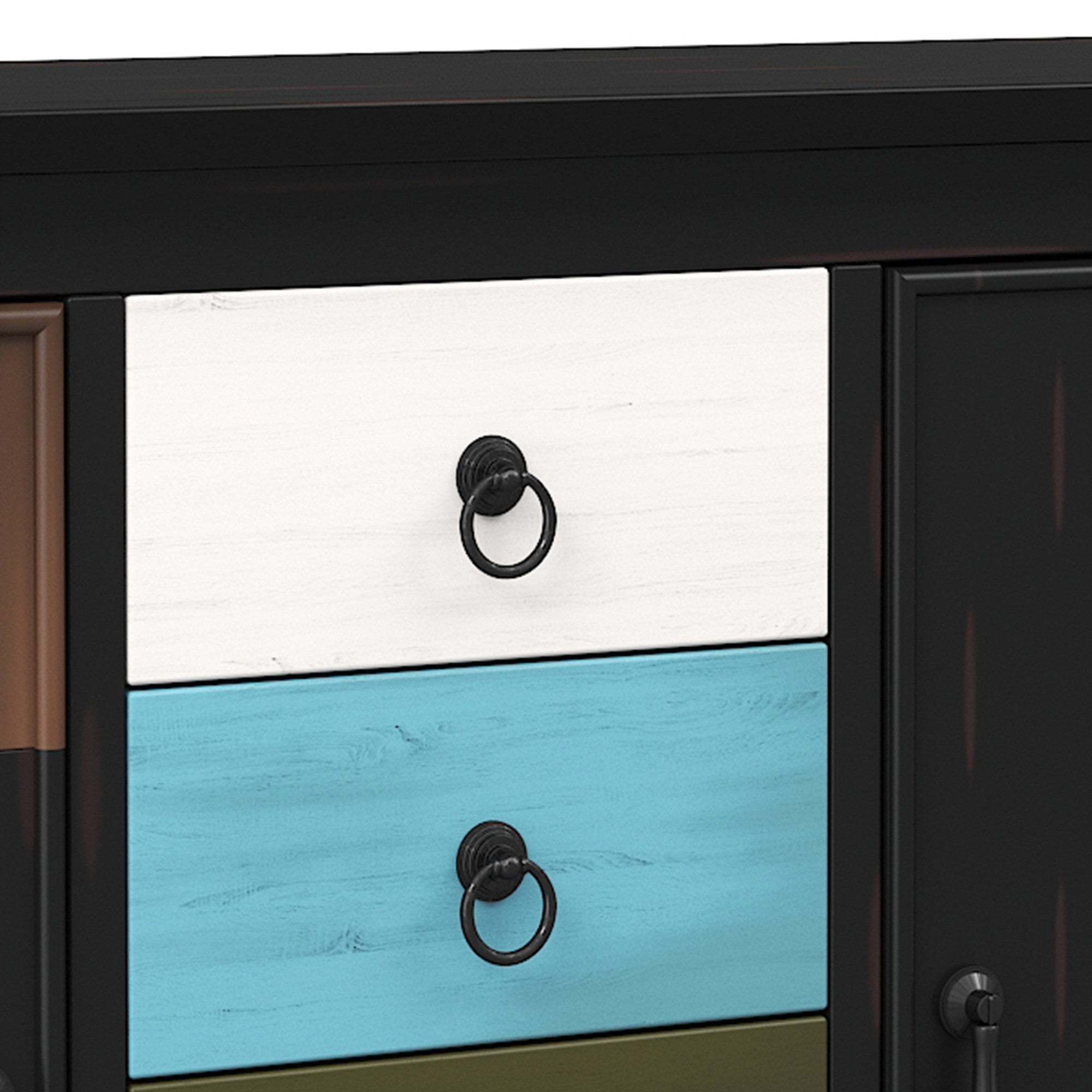 40-inch Wood Sideboard with 4 Drawer and Large Cabinets
