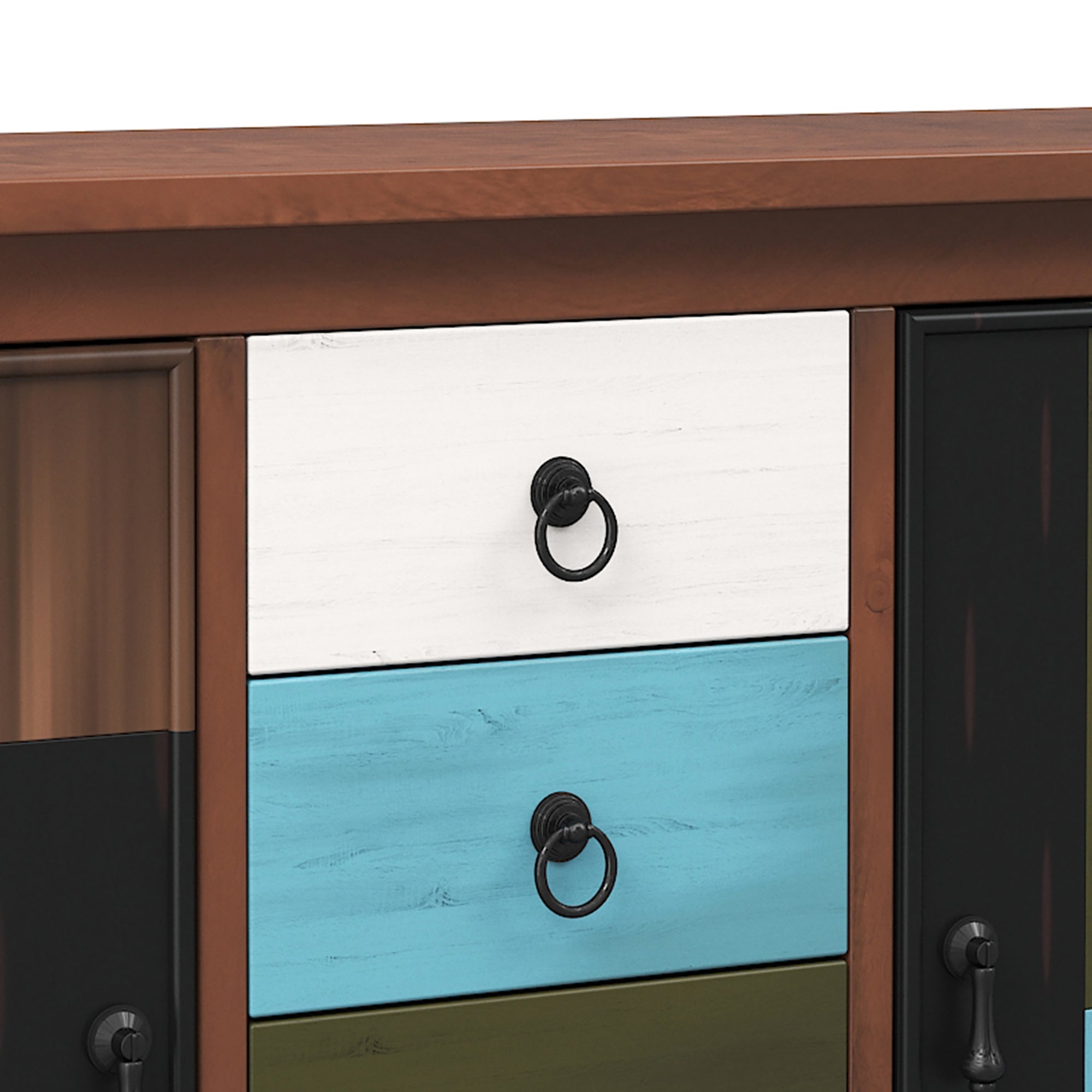 40-inch Wood Sideboard with 4 Drawer and Large Cabinets