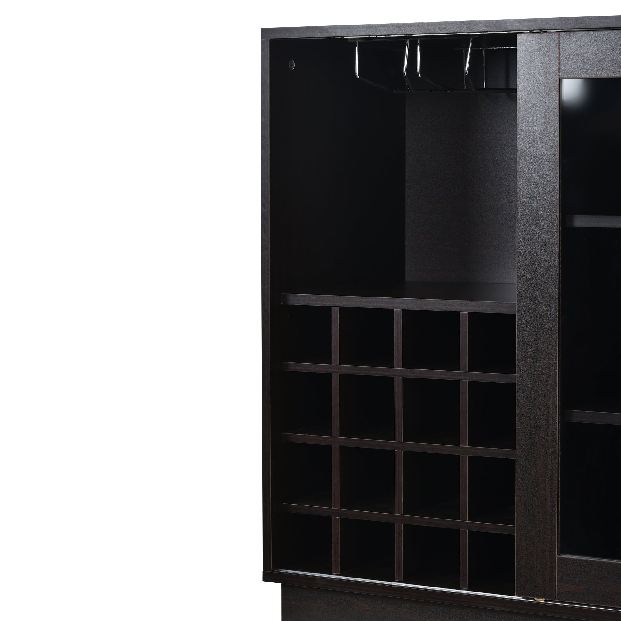 47" Wide Sideboard with Integrated 16 Bar Wine Compartment and Wineglass Holders