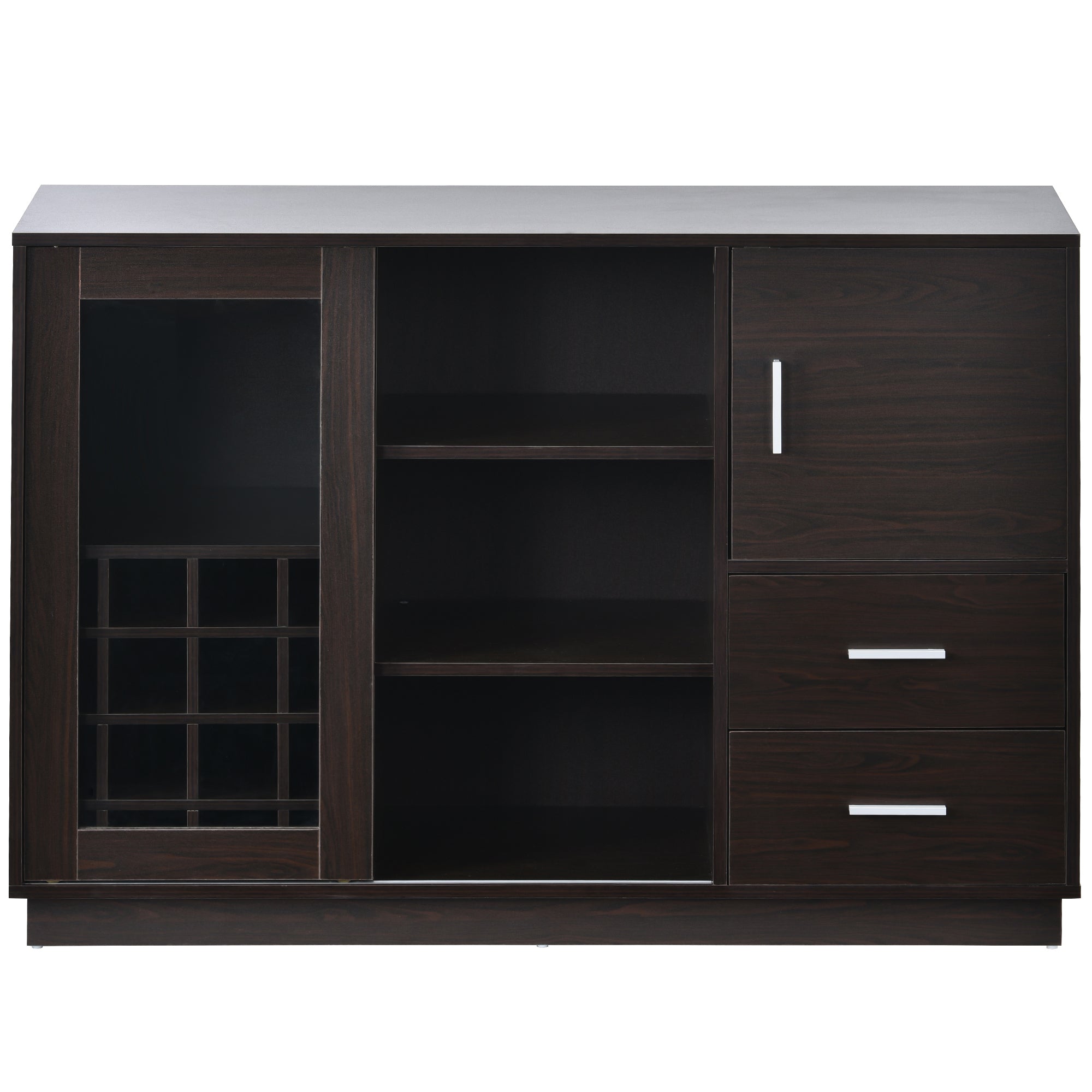 47" Wide Sideboard with Integrated 16 Bar Wine Compartment and Wineglass Holders