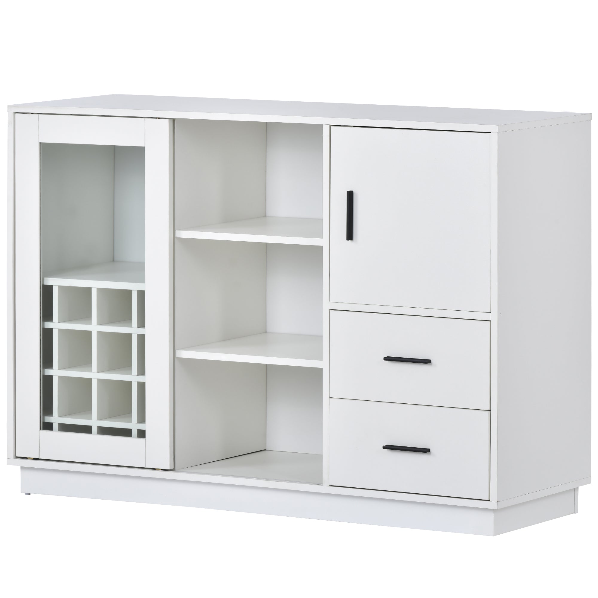 47" Wide Sideboard with Integrated 16 Bar Wine Compartment and Wineglass Holders