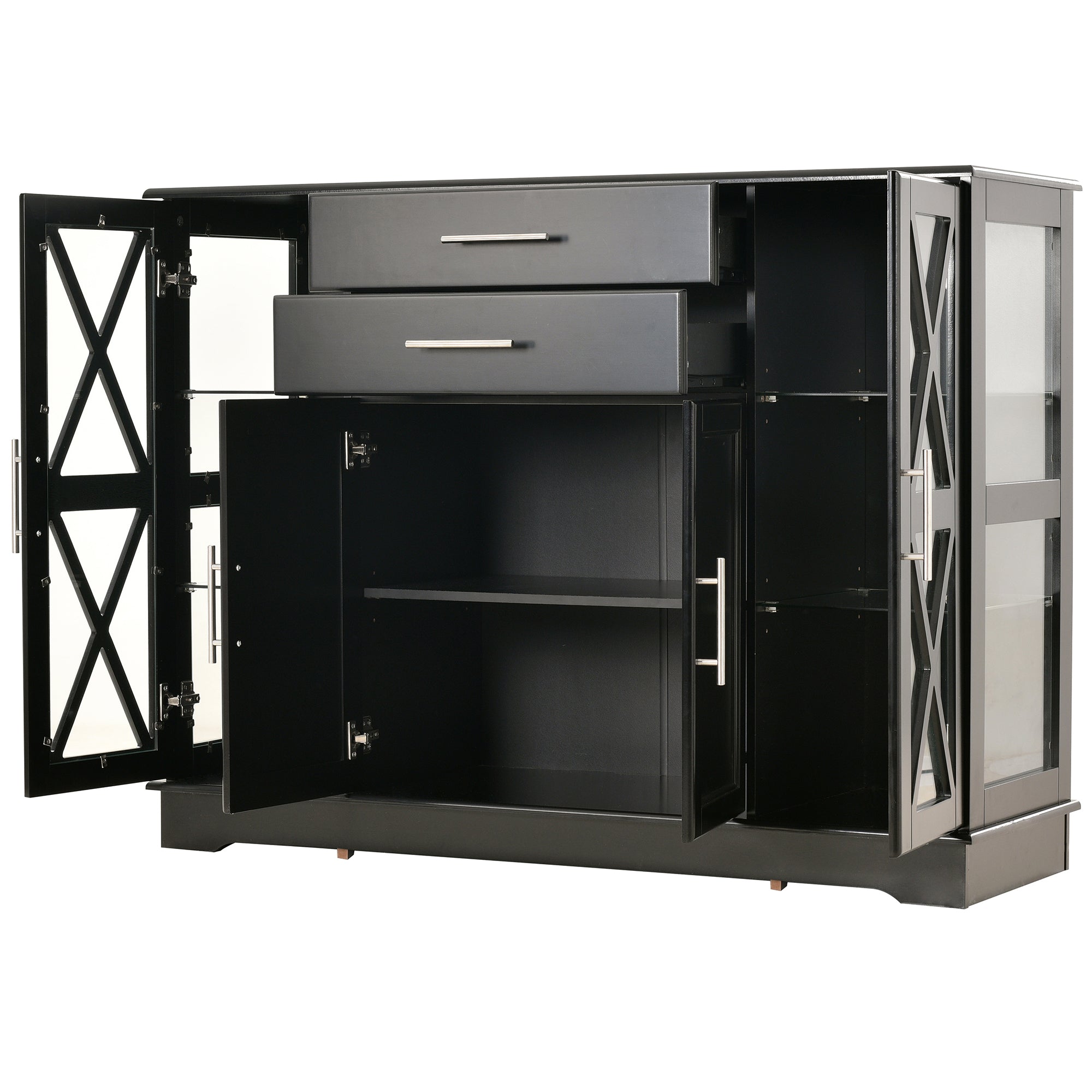 42" Wide 2 Drawer Sideboard with Adjustable Shelves