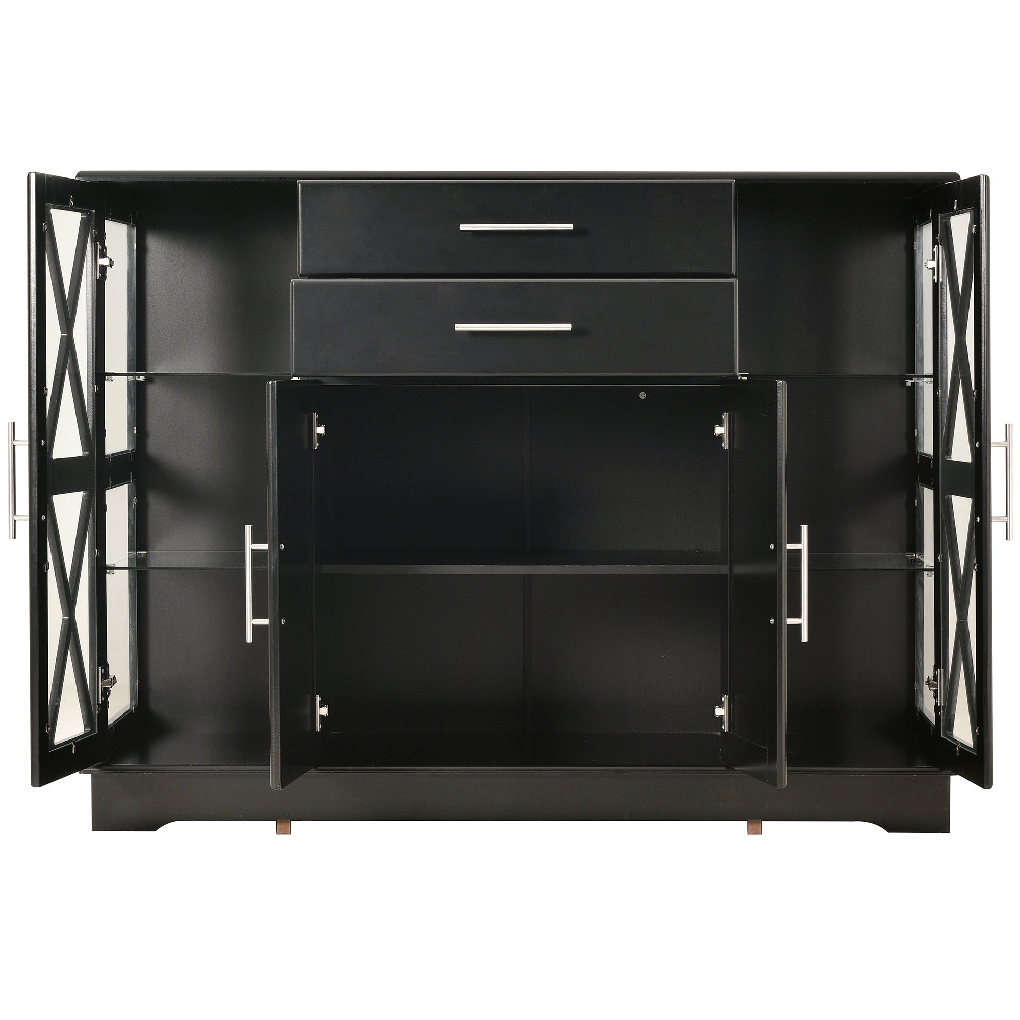 42" Wide 2 Drawer Sideboard with Adjustable Shelves