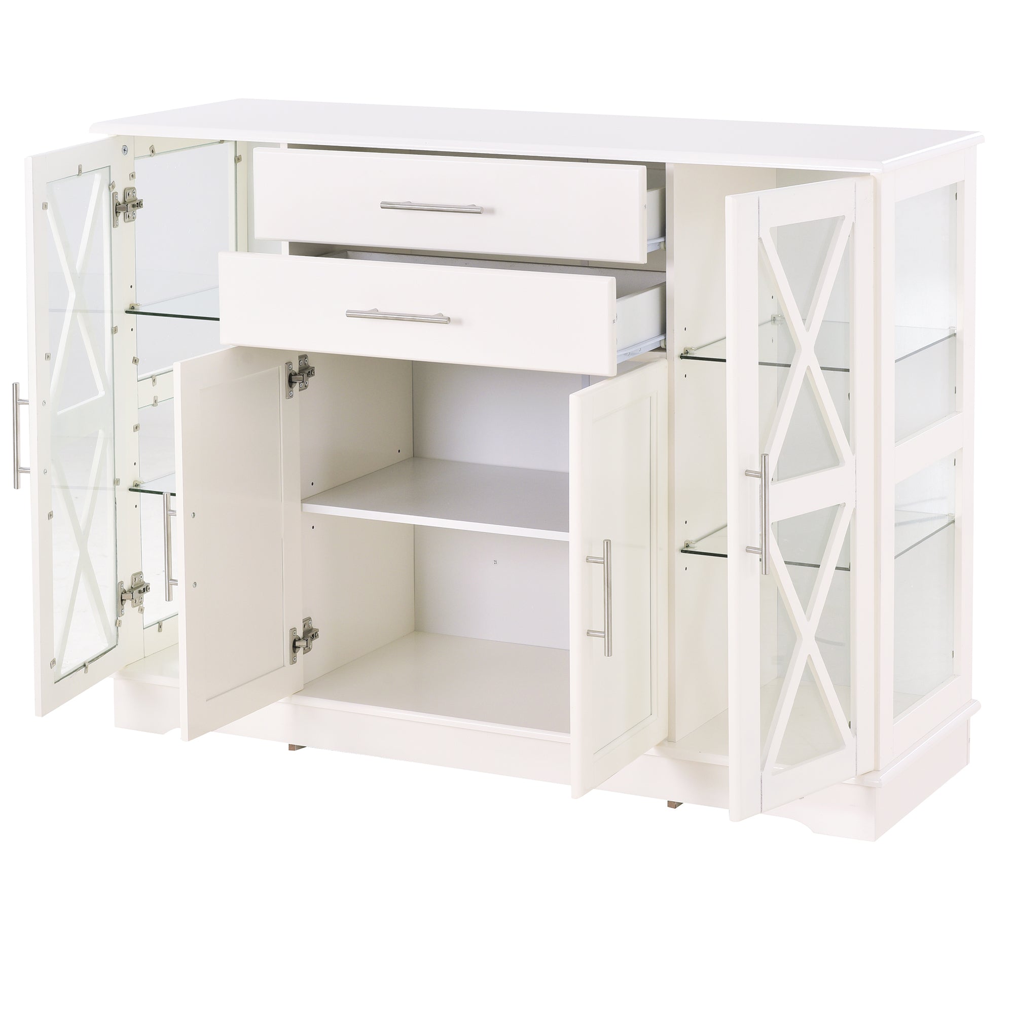 42" Wide 2 Drawer Sideboard with Adjustable Shelves