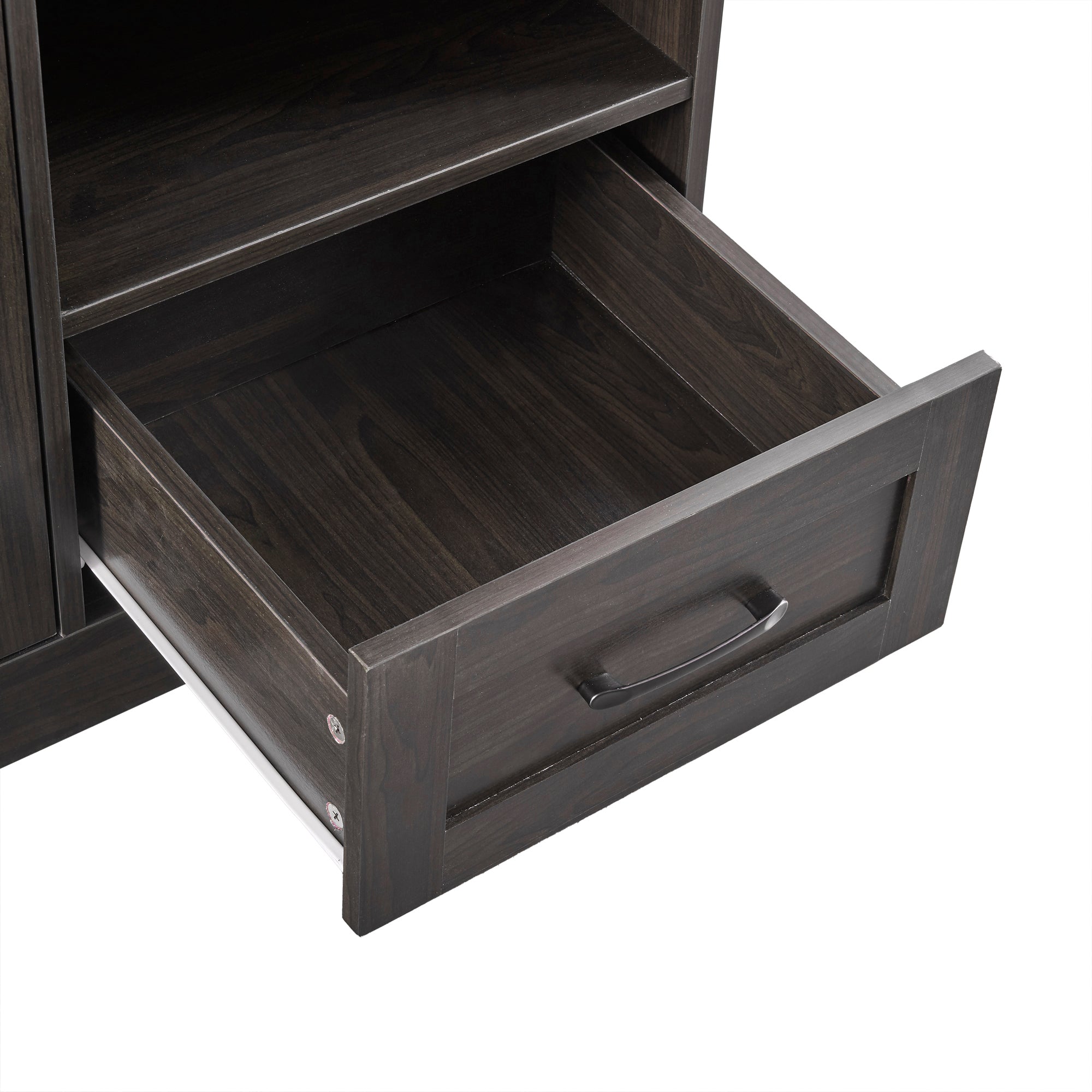 54" Wide Wood 4 Drawer Sideboard Stemware Rack