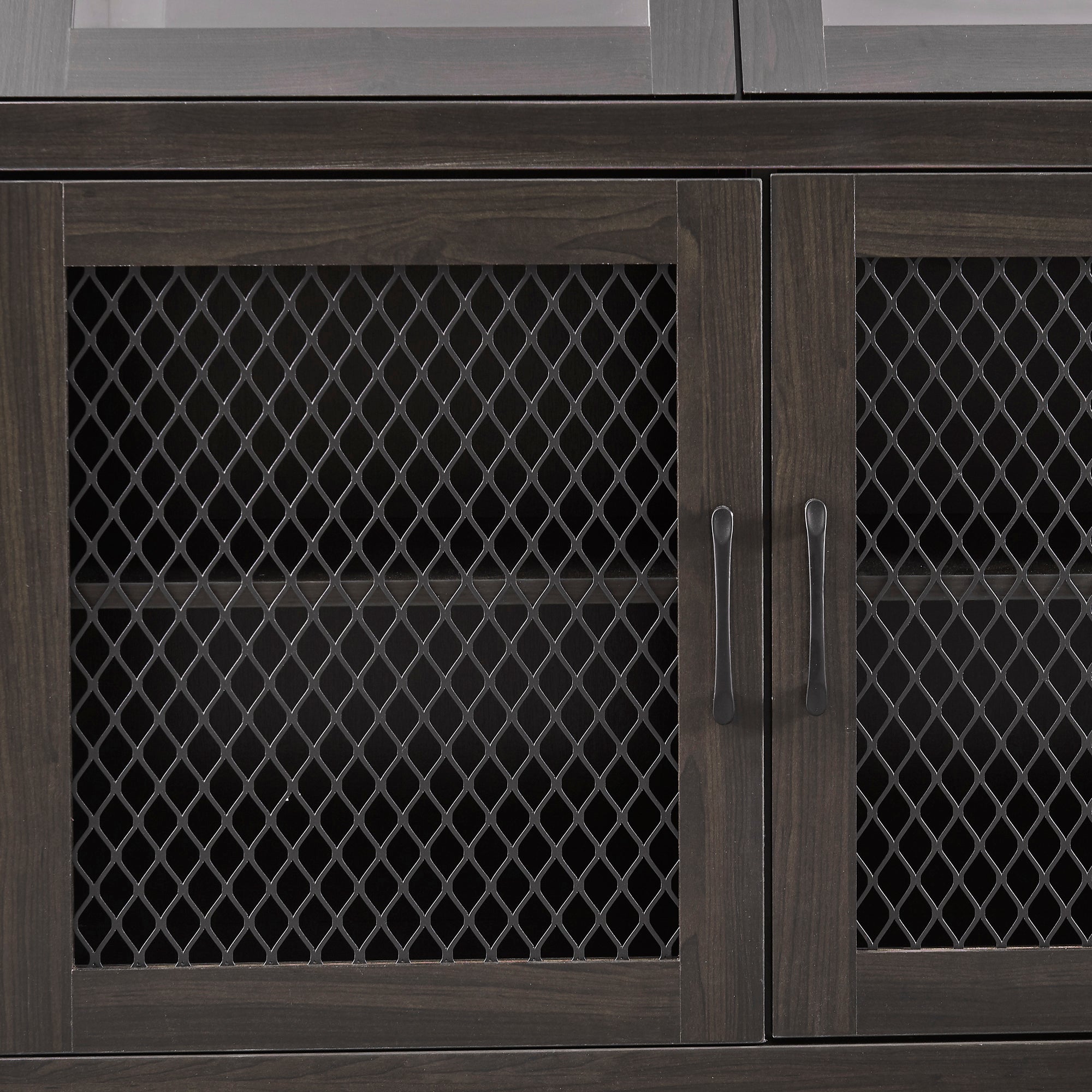 54" Wide Wood 4 Drawer Sideboard Stemware Rack