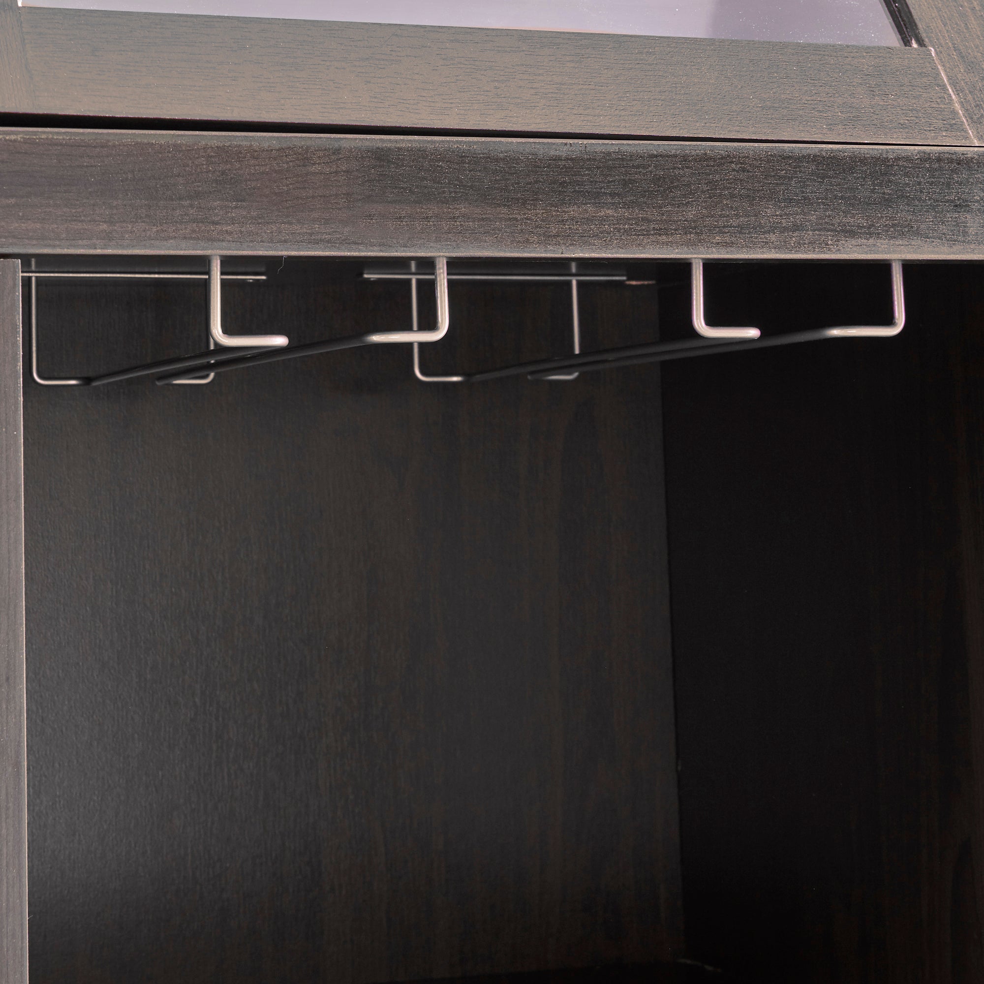 54" Wide Wood 4 Drawer Sideboard Stemware Rack