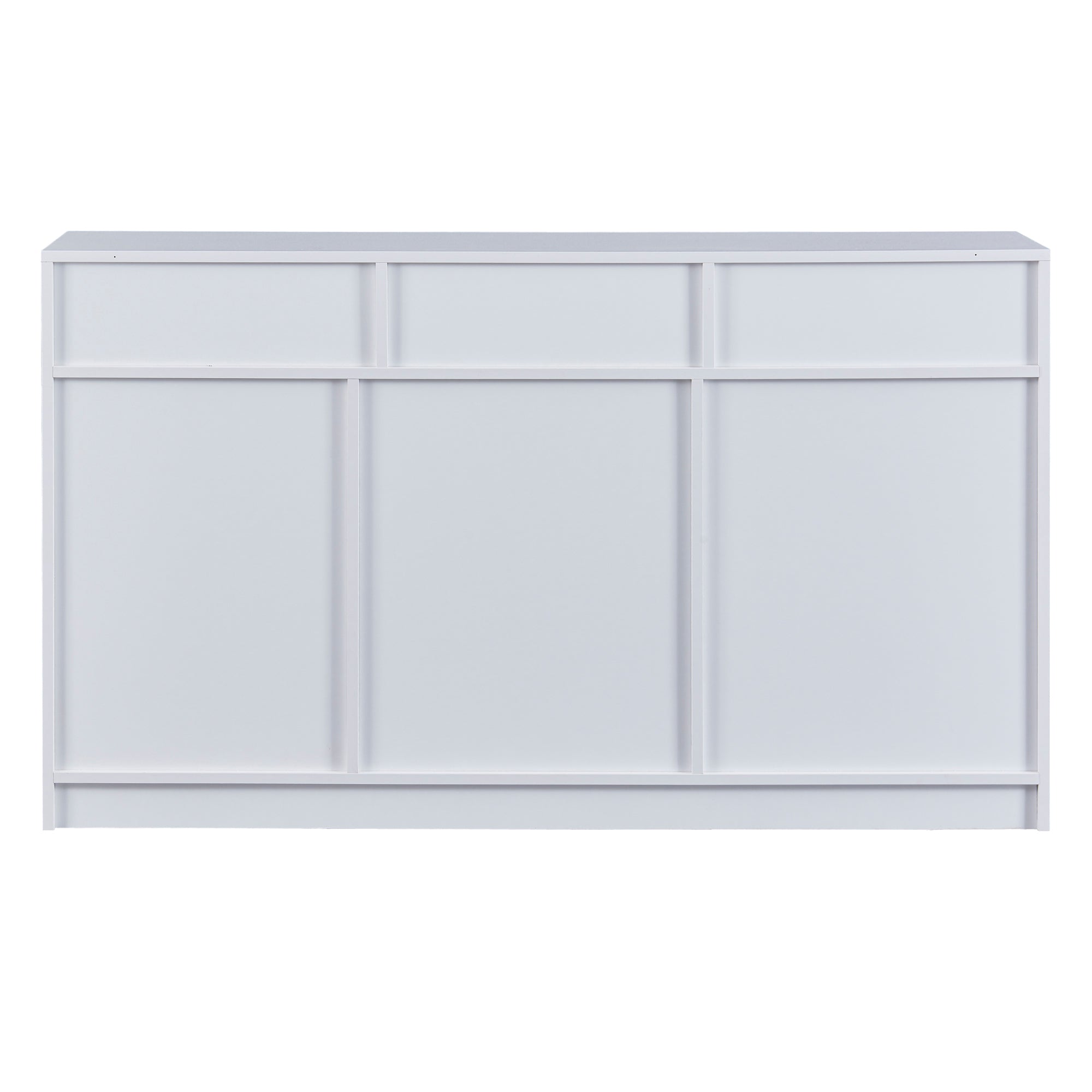 54" Wide Wood 4 Drawer Sideboard Stemware Rack
