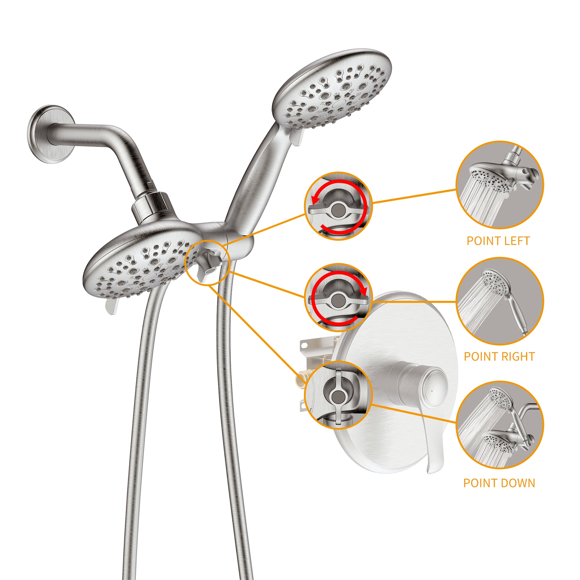 4.7 inch Wall-Mounted Round Shower System with Rough-in Valve