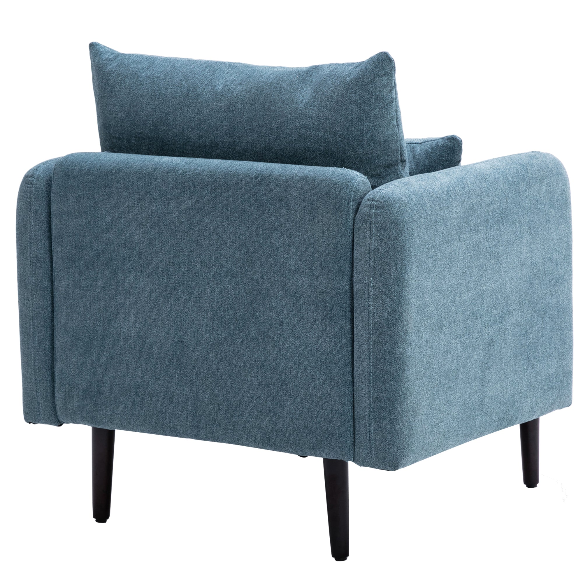 Velvet Polyester Upholstered Armchair with Pillow