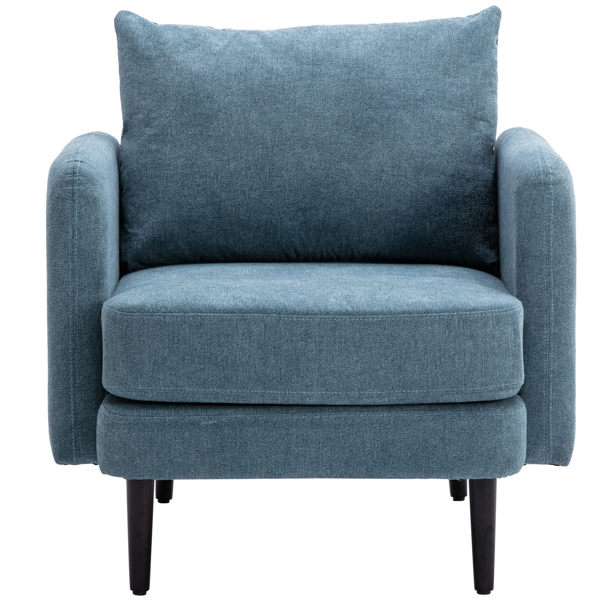 Velvet Polyester Upholstered Armchair with Pillow