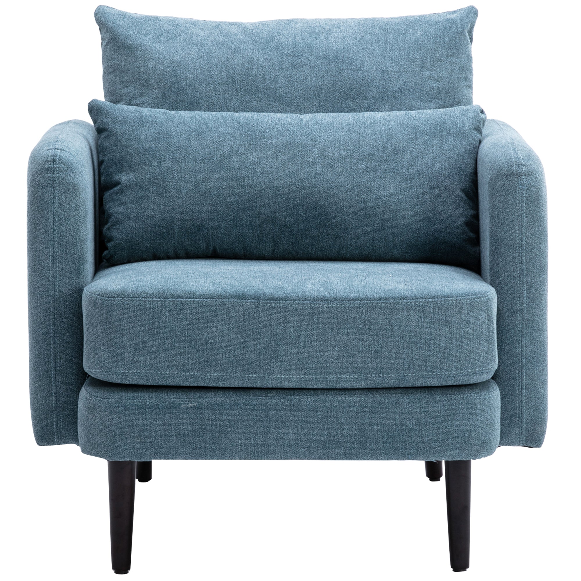 Velvet Polyester Upholstered Armchair with Pillow