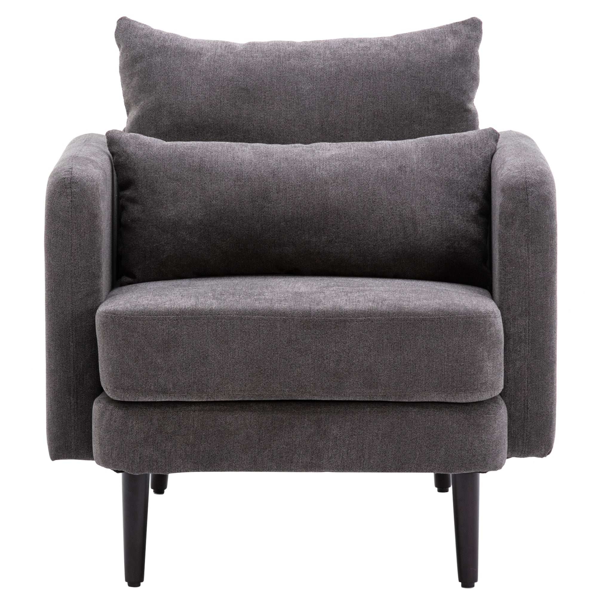 Velvet Polyester Upholstered Armchair with Pillow